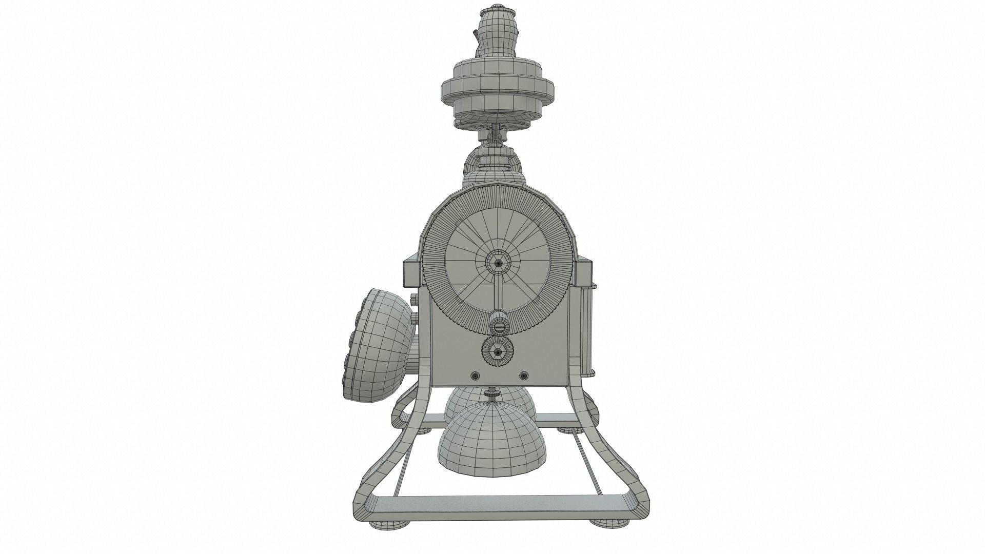 The Eiffel Tower 1892 Rotary Antique Telephone Low-poly 3D model_10