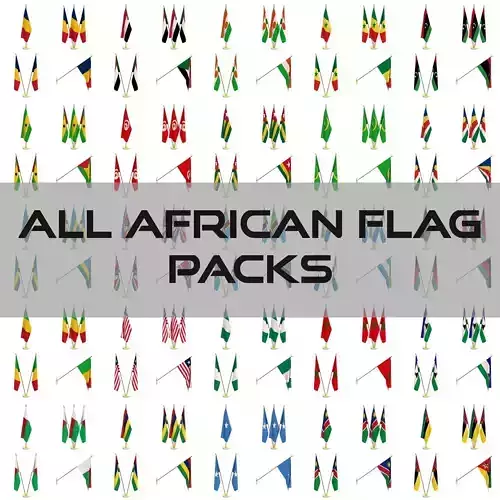 All African Flag Packs 3D model