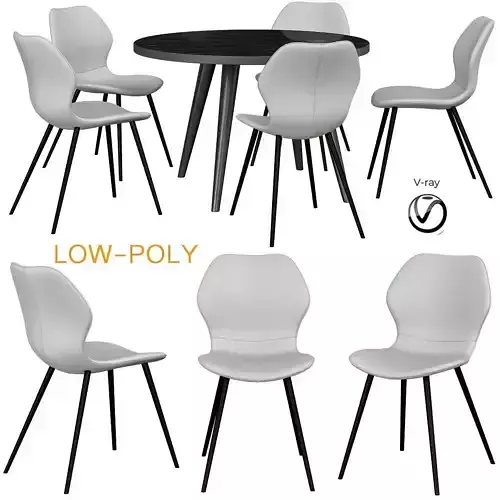 Highrock Dinning Chair Rowico Dining Table 3d model