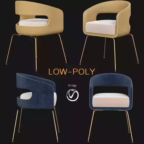 Club chair Dinning table 3d model