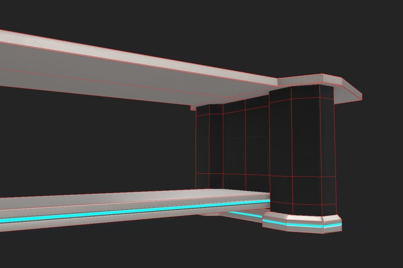LowPoly Sci-fi Table Low-poly 3D model_9