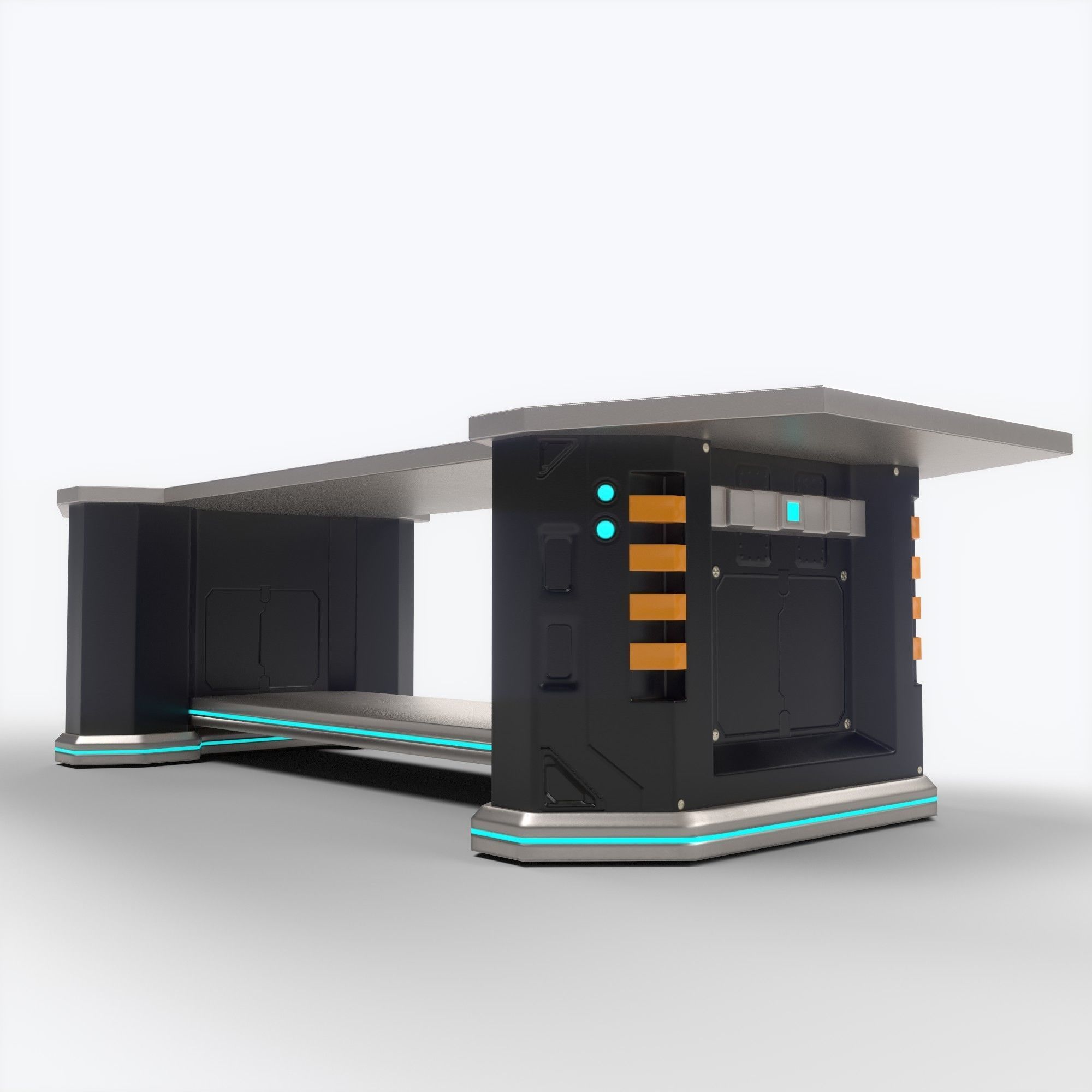 LowPoly Sci-fi Table Low-poly 3D model_1