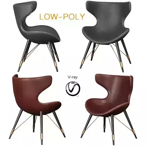 Nordic Leisure chair 3d model Low-poly 3D model