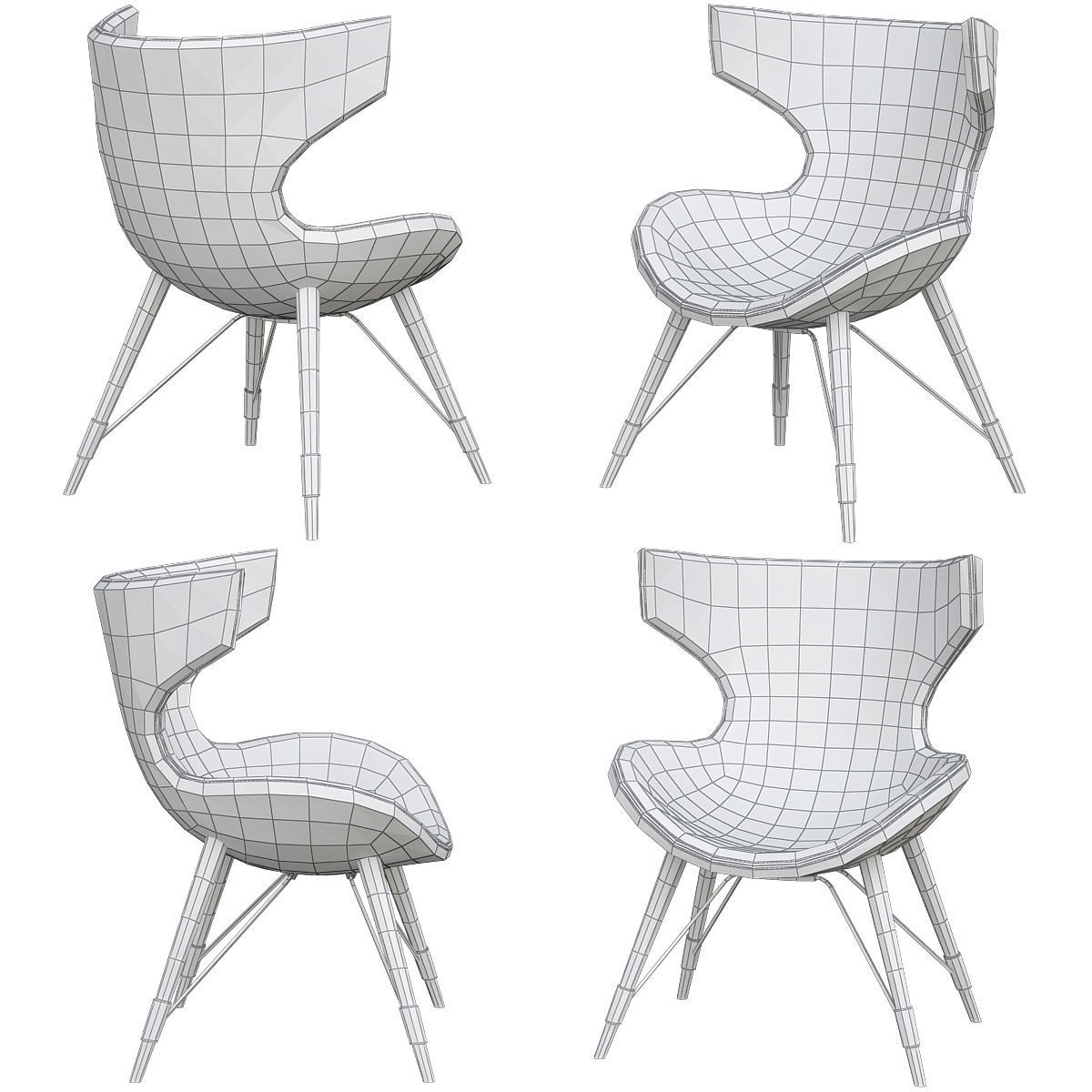 Nordic Leisure chair 3d model Low-poly 3D model_2