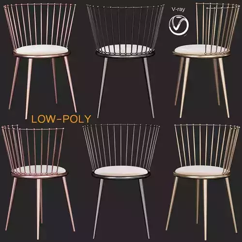 AURORA Gold chair 3d model