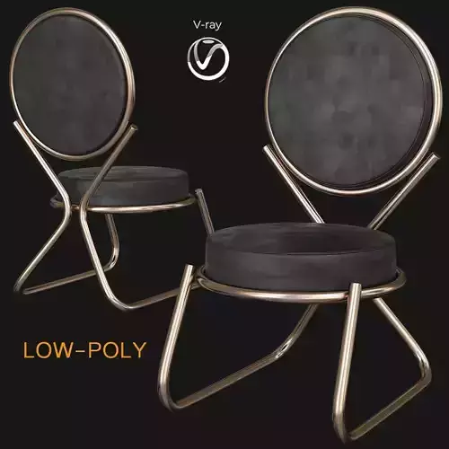 Chair David Adjaye designs Double Zero 3d model Low-poly 3D model
