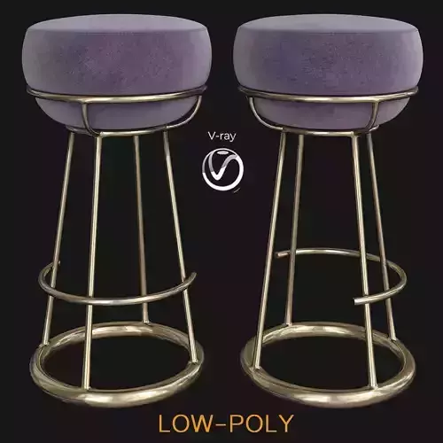 Brass Stool Bar Base Legs Stools 3d model
