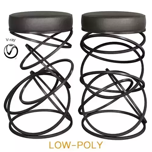 Bar Stool Taburete muelle 3d model