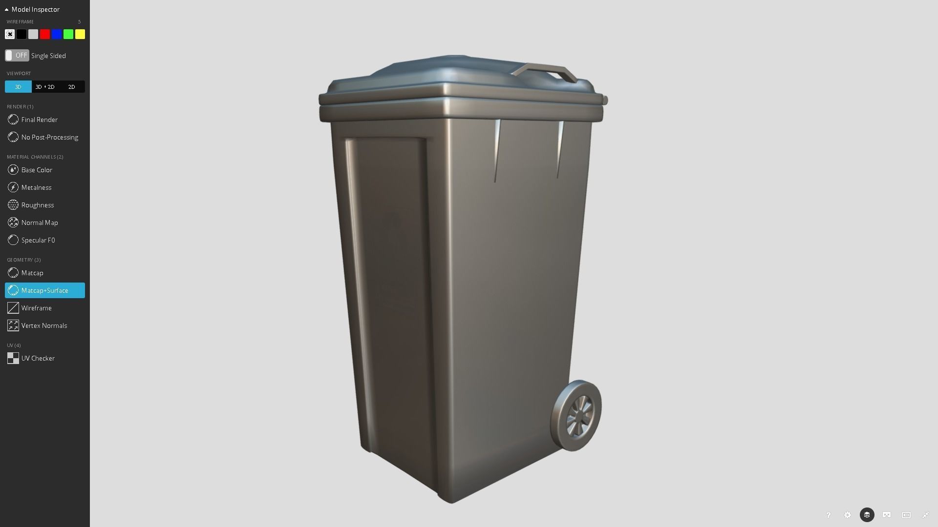 Recycle bin Low-poly 3D model_9