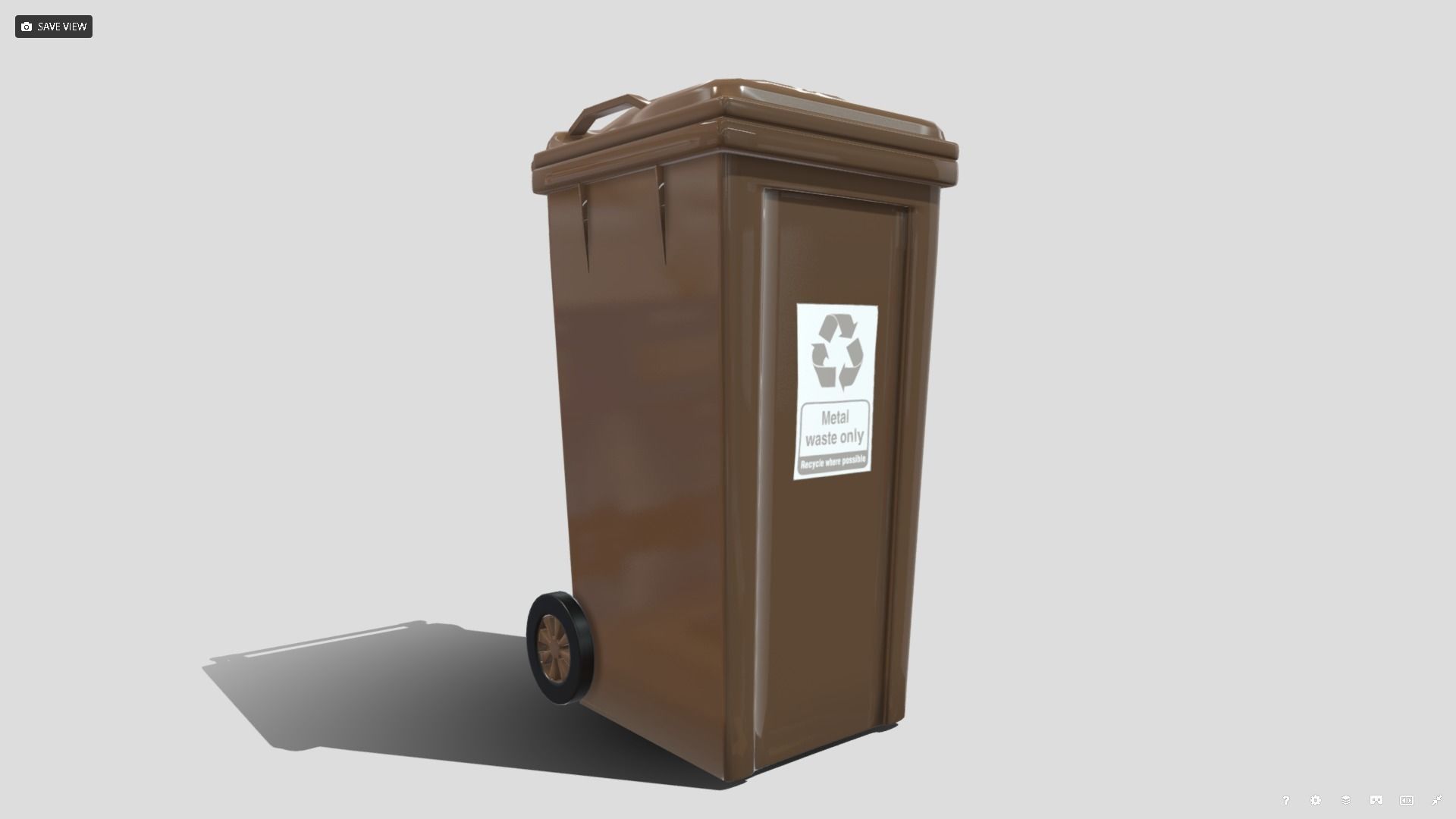 Recycle bin Low-poly 3D model_5