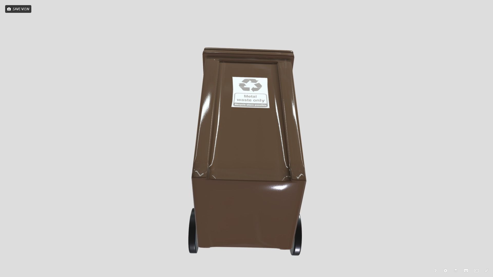 Recycle bin Low-poly 3D model_7