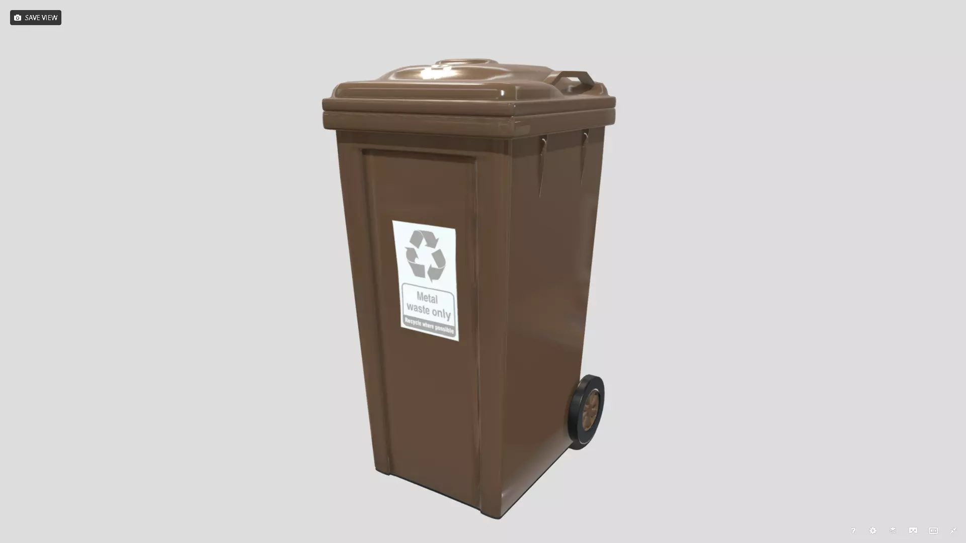 Recycle bin Low-poly 3D model_0