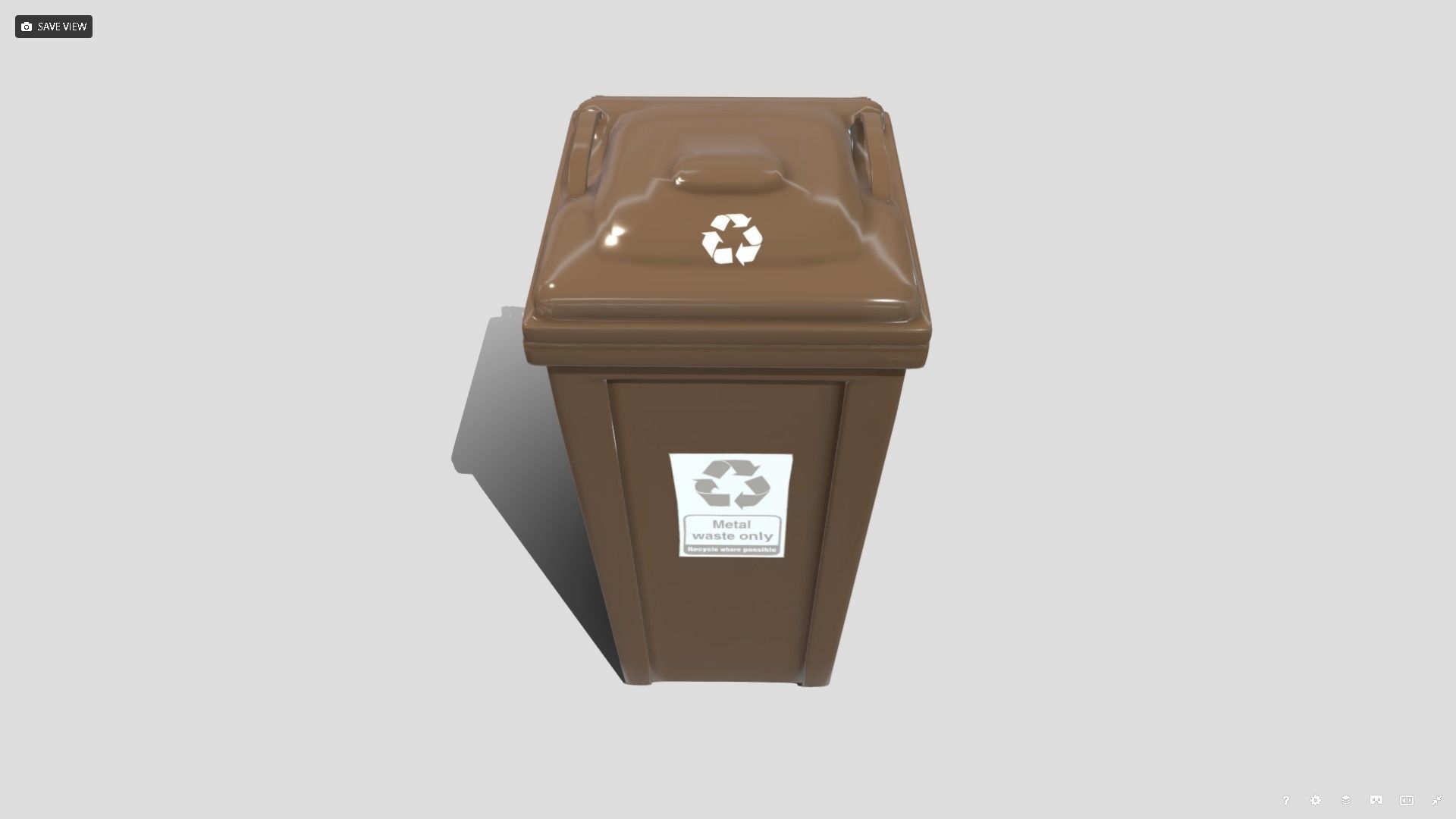 Recycle bin Low-poly 3D model_6