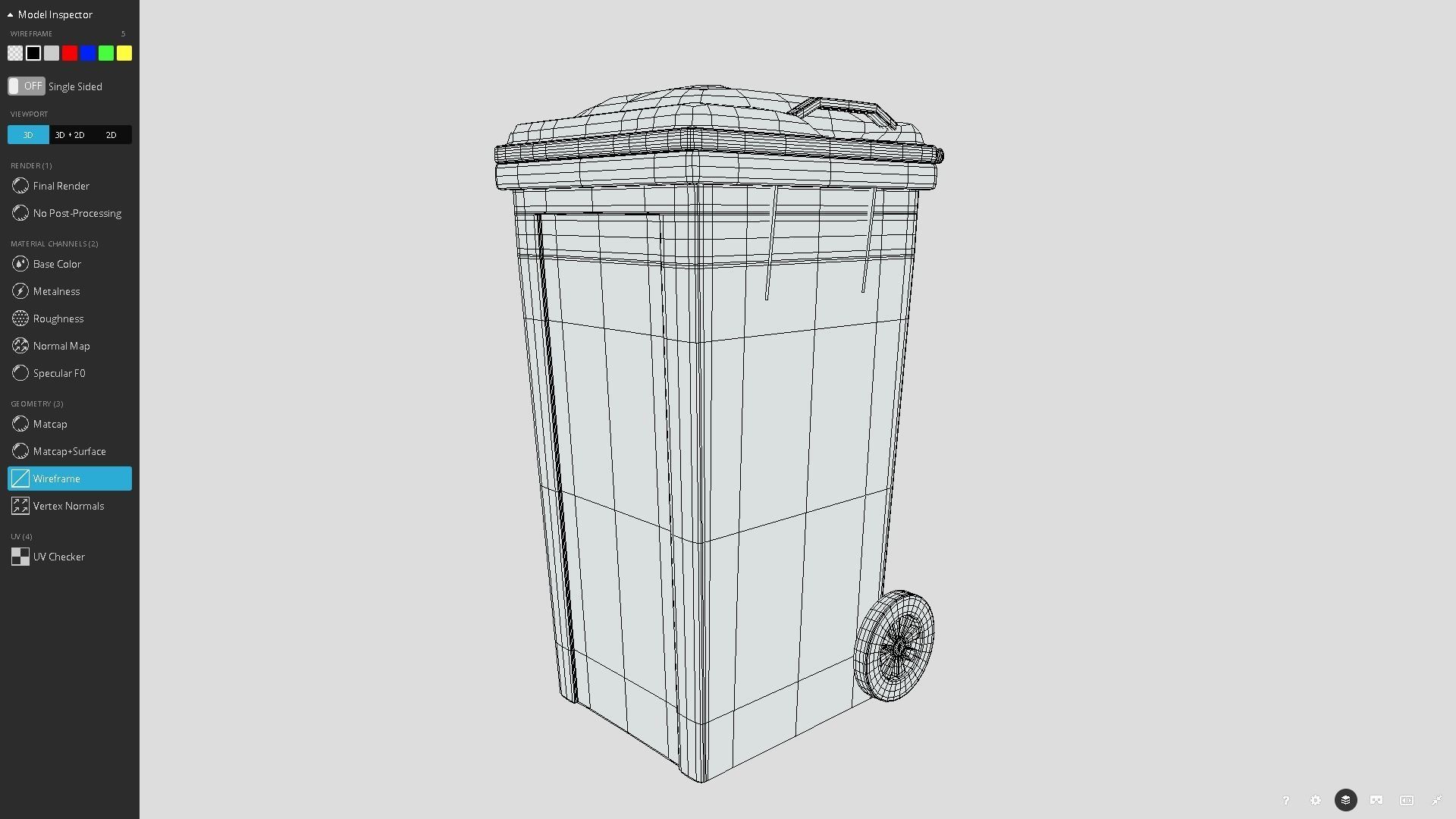 Recycle bin Low-poly 3D model_8
