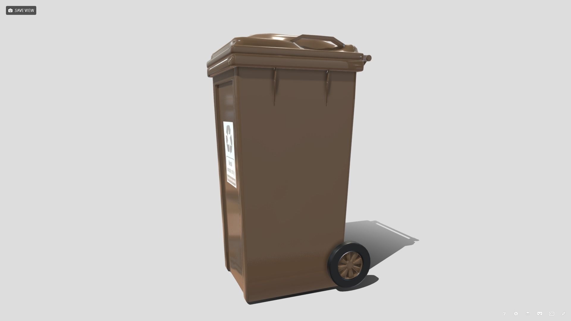 Recycle bin Low-poly 3D model_1