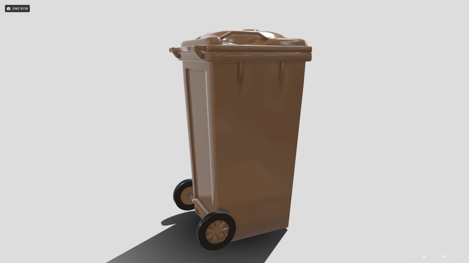 Recycle bin Low-poly 3D model_3