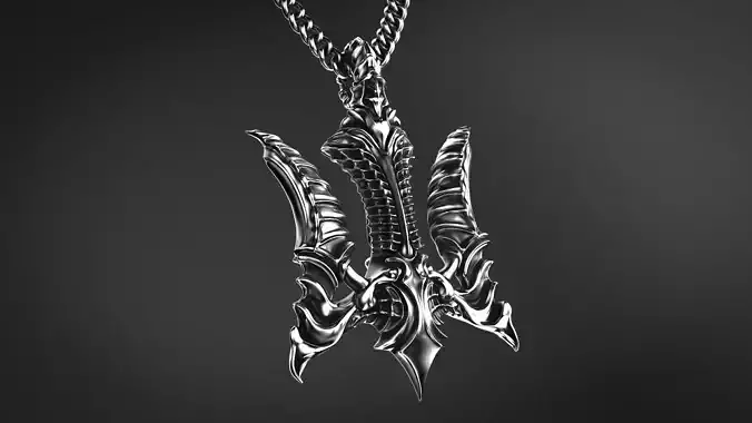 Falcon Biomechanical Trident Pendant  3D print model