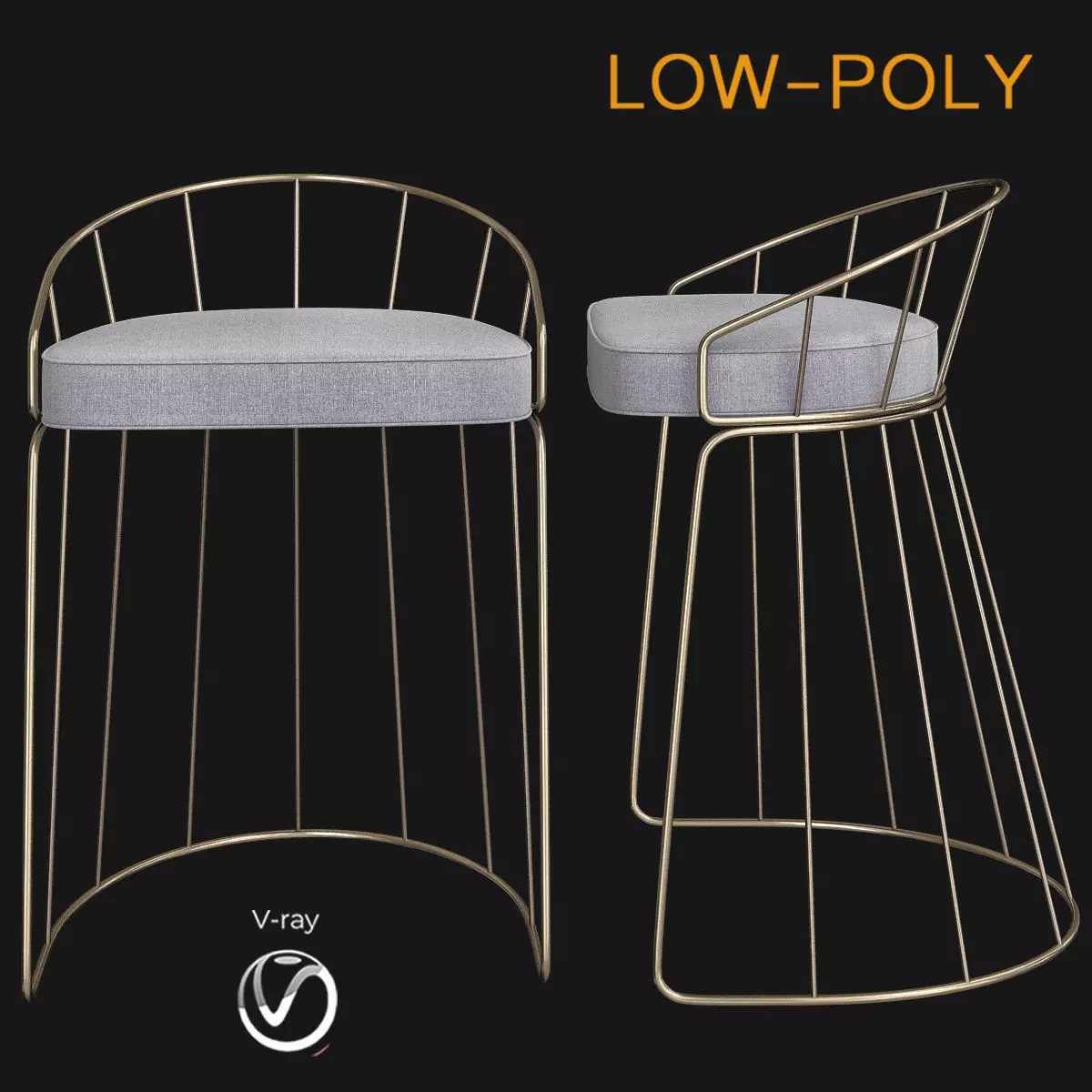 Canary Contemporary Counter Stool 3d model Low-poly 3D model