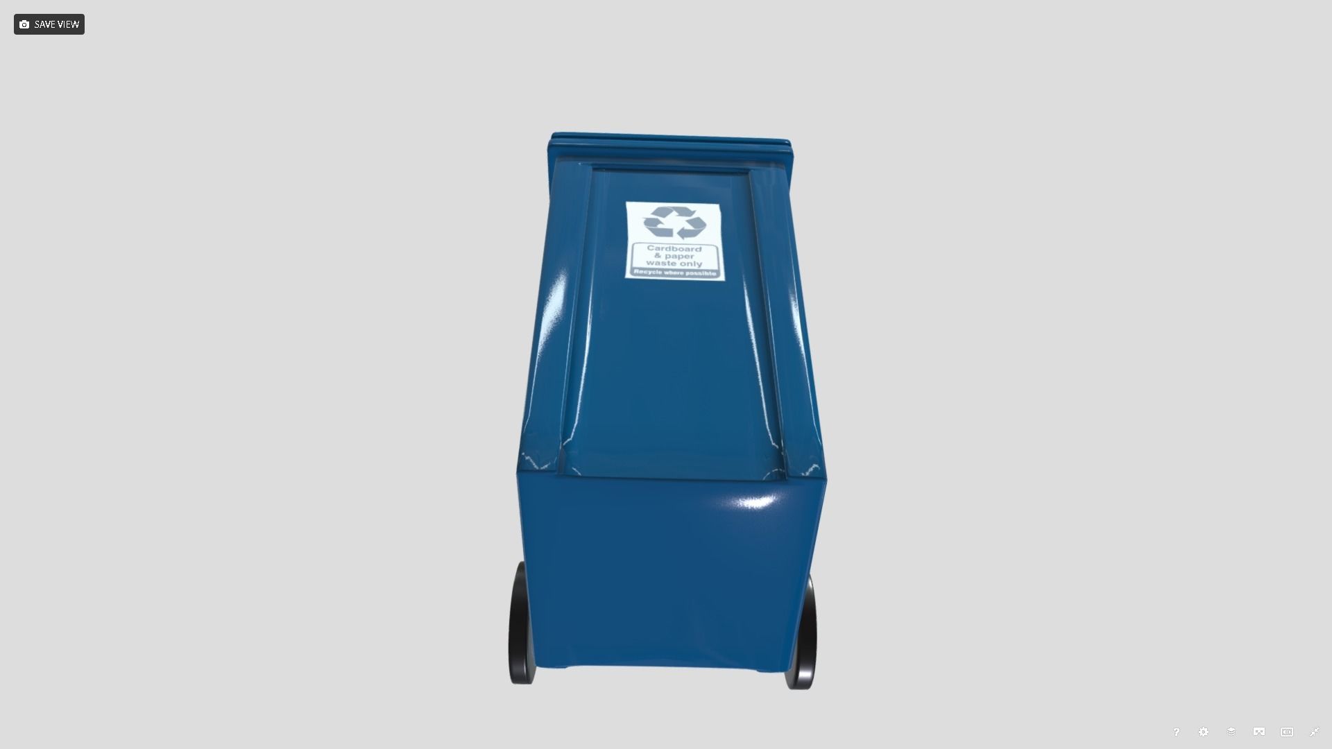 Recycle bin Low-poly 3D model_6