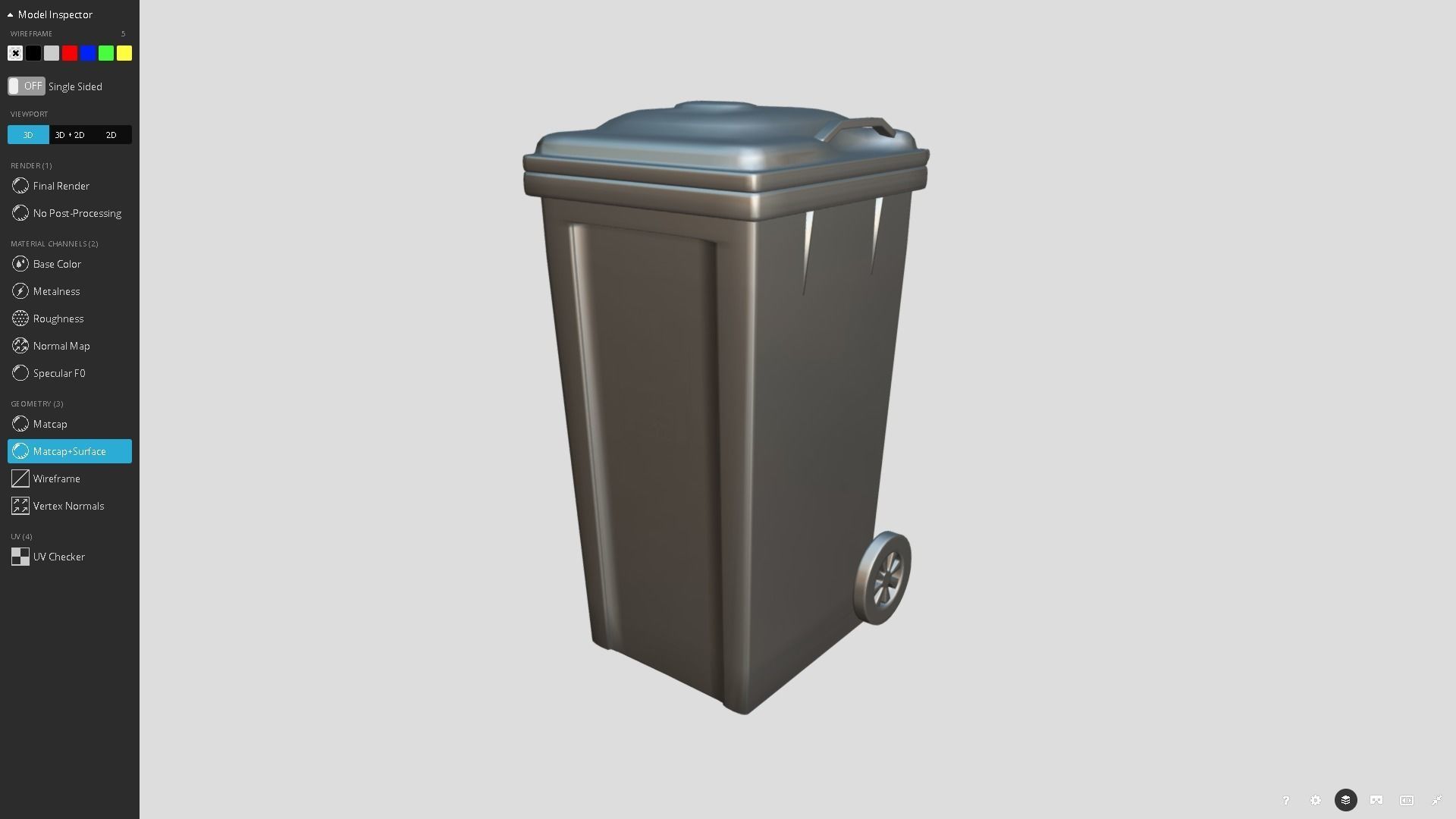 Recycle bin Low-poly 3D model_8