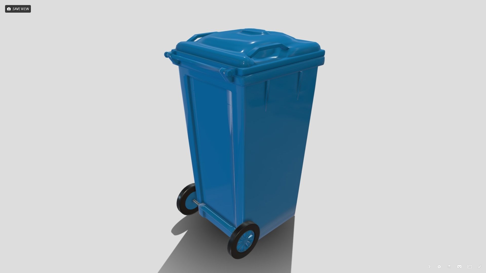 Recycle bin Low-poly 3D model_3