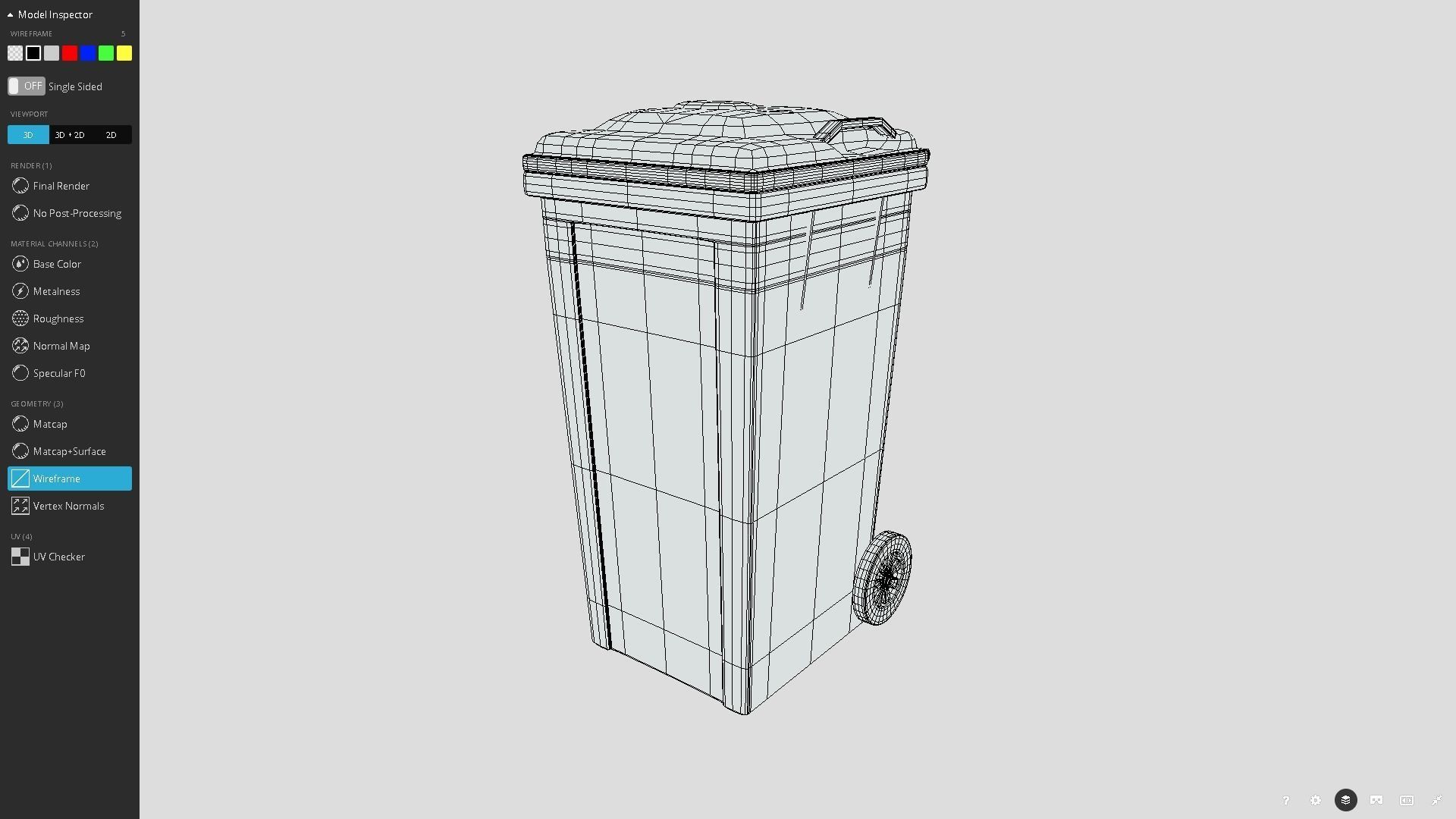Recycle bin Low-poly 3D model_7