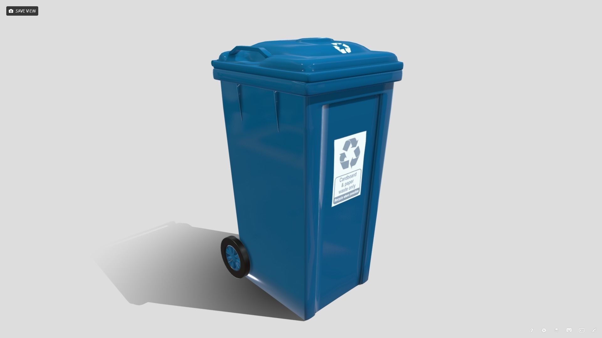 Recycle bin Low-poly 3D model_4