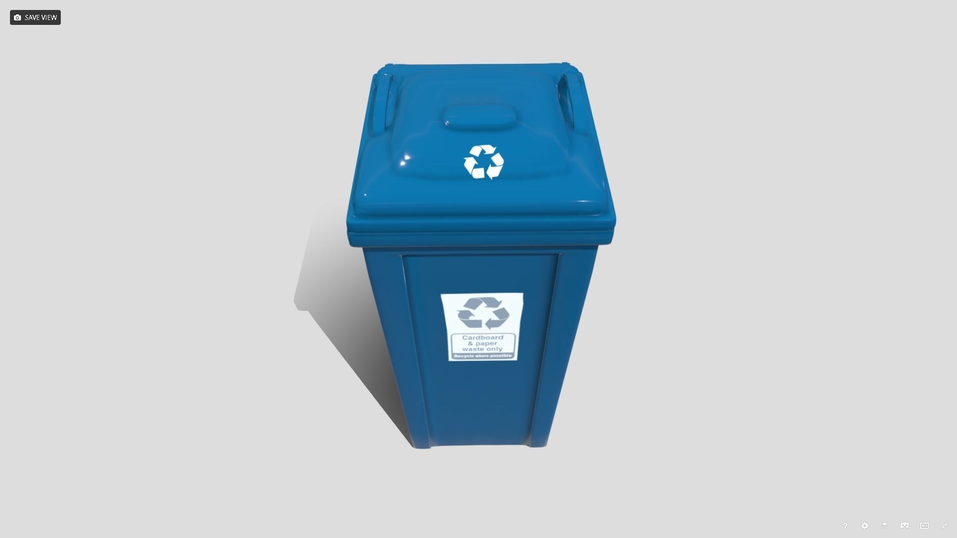 Recycle bin Low-poly 3D model_5