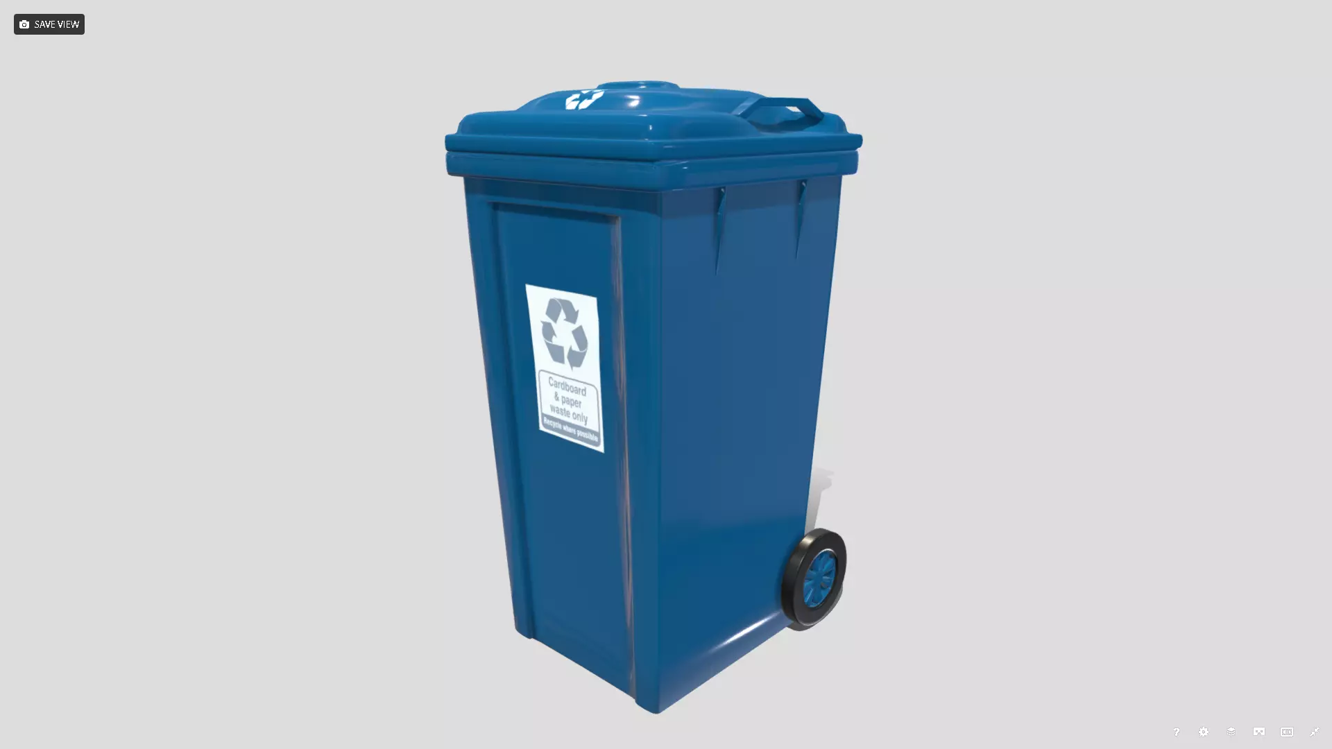 Recycle bin Low-poly 3D model_0