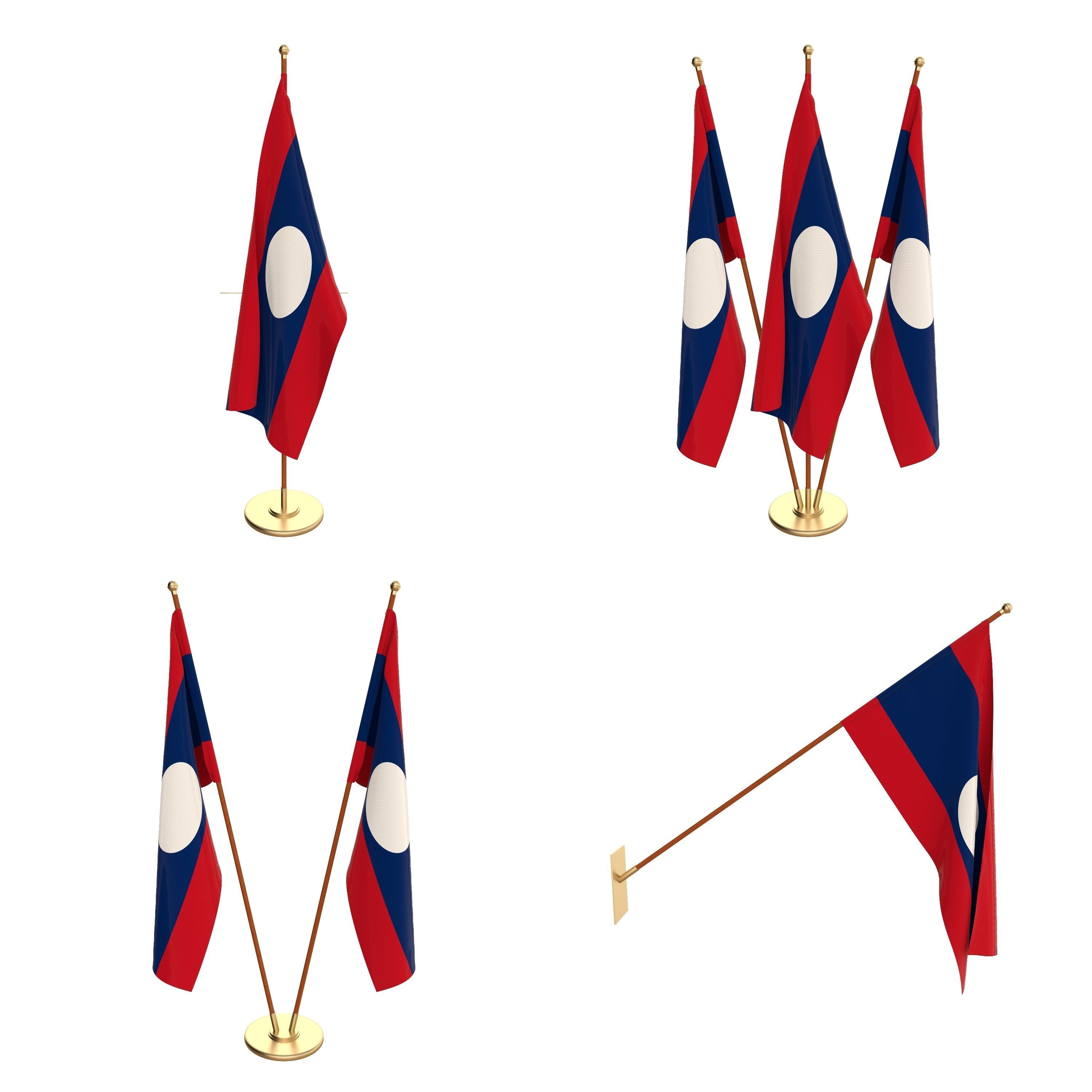 All Asian Flag Packs 3D model_42