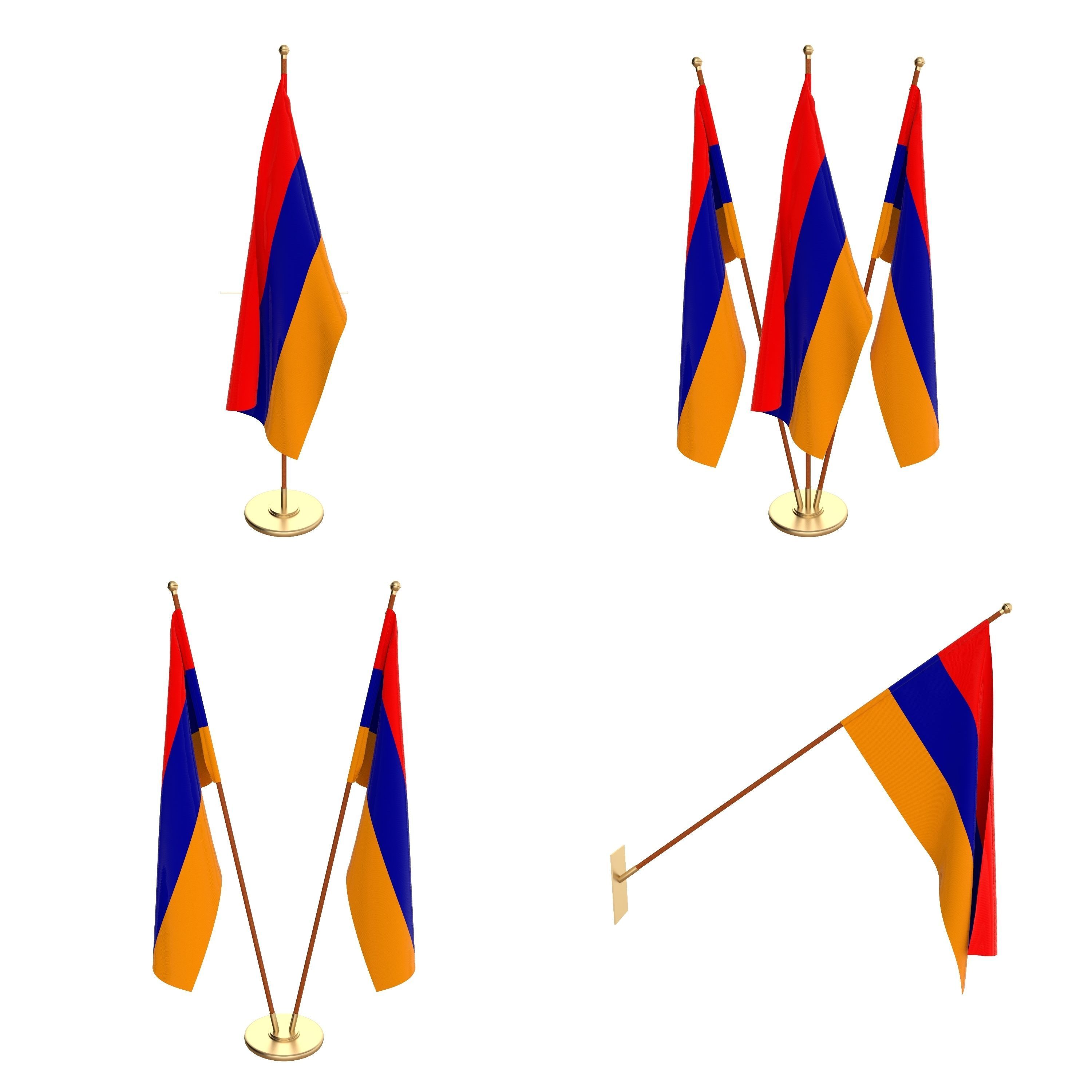 All Asian Flag Packs 3D model_29