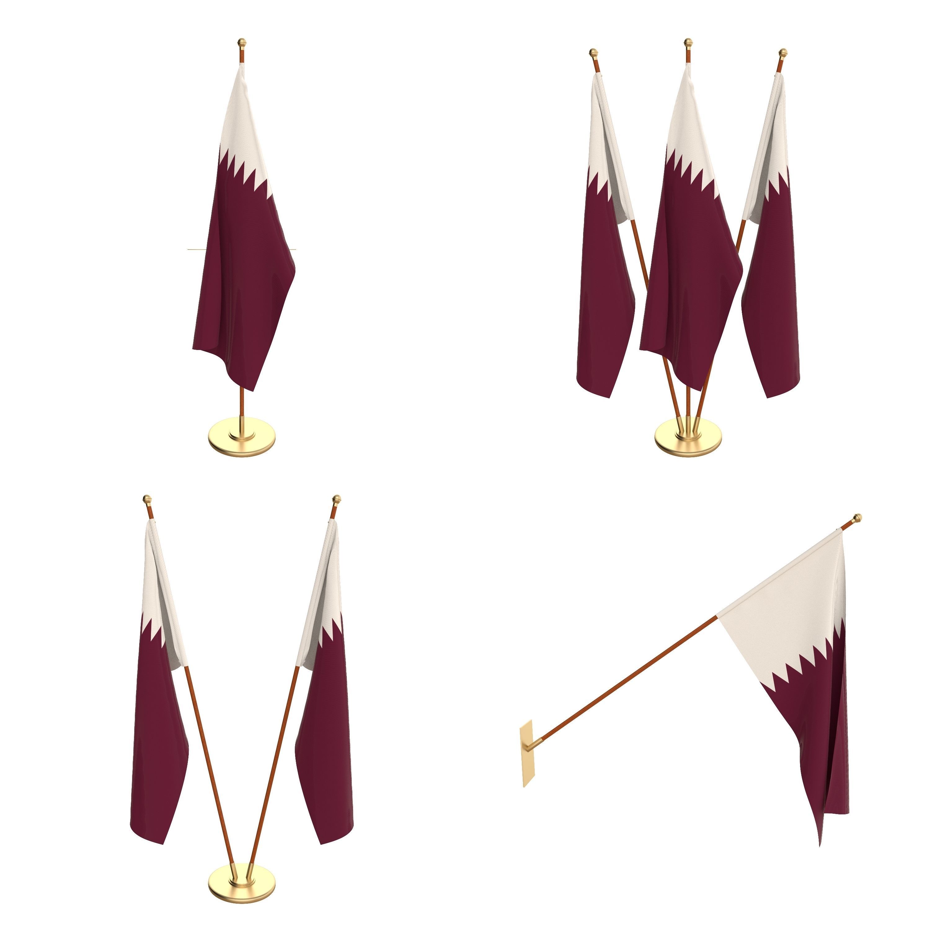 All Asian Flag Packs 3D model_49