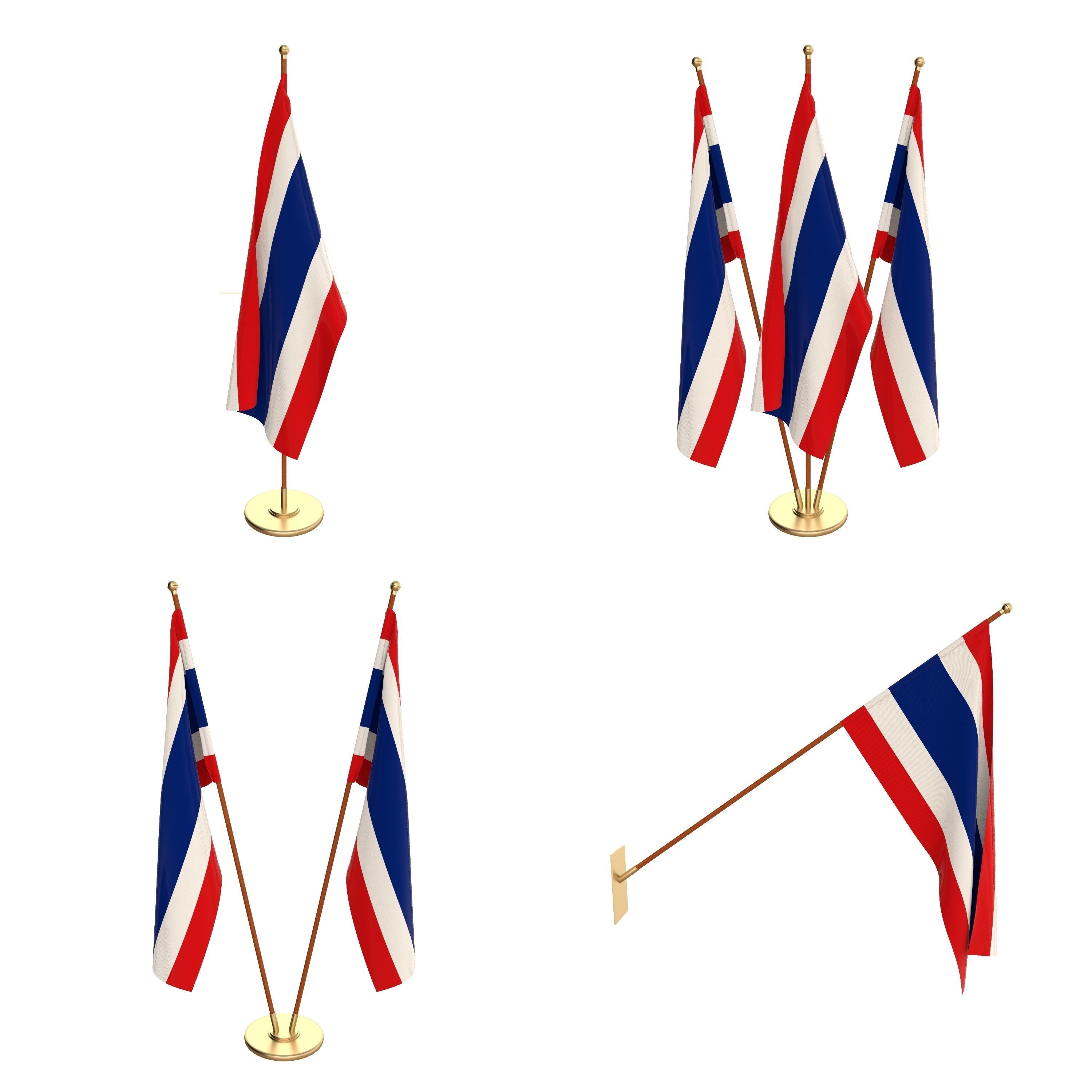 All Asian Flag Packs 3D model_48