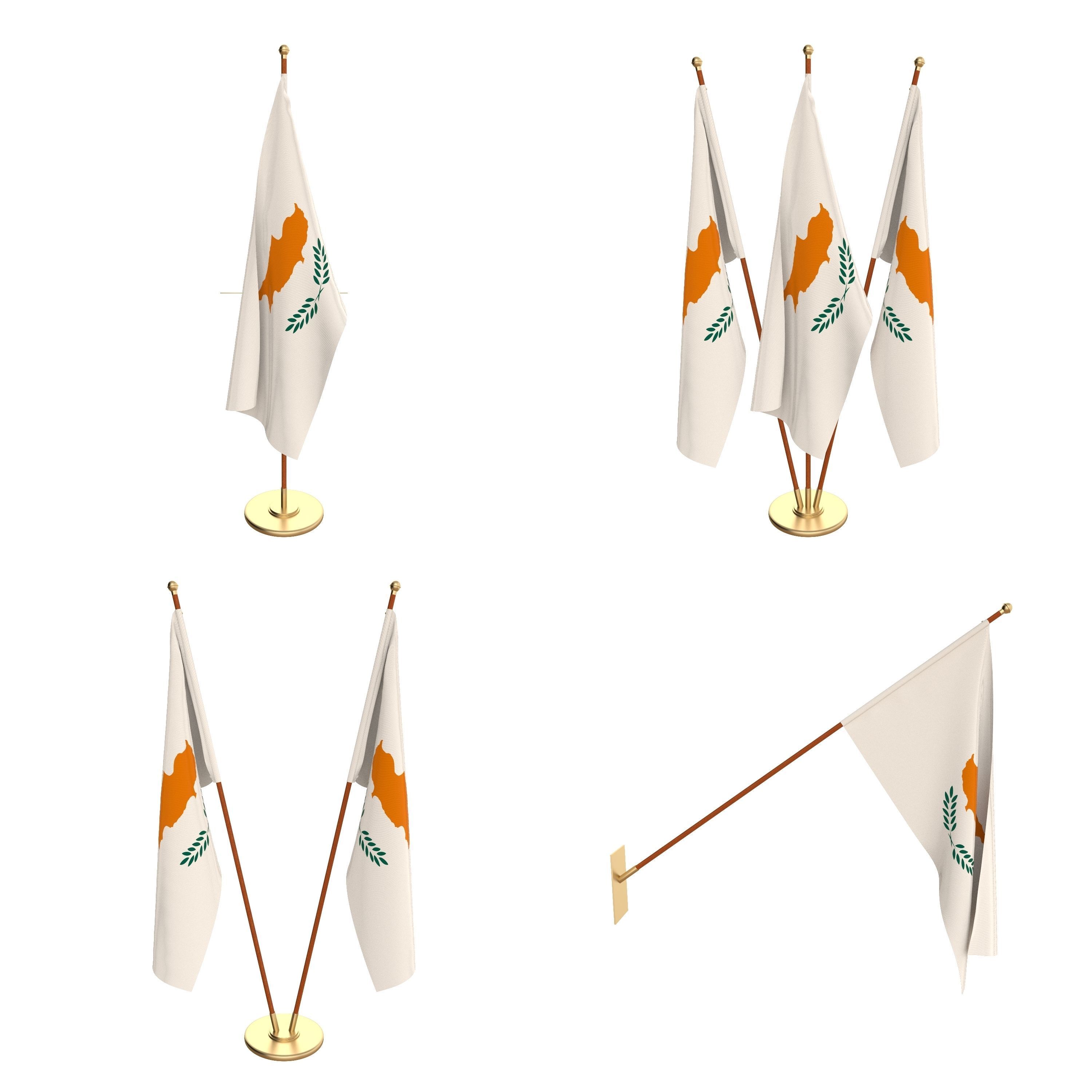 All Asian Flag Packs 3D model_23