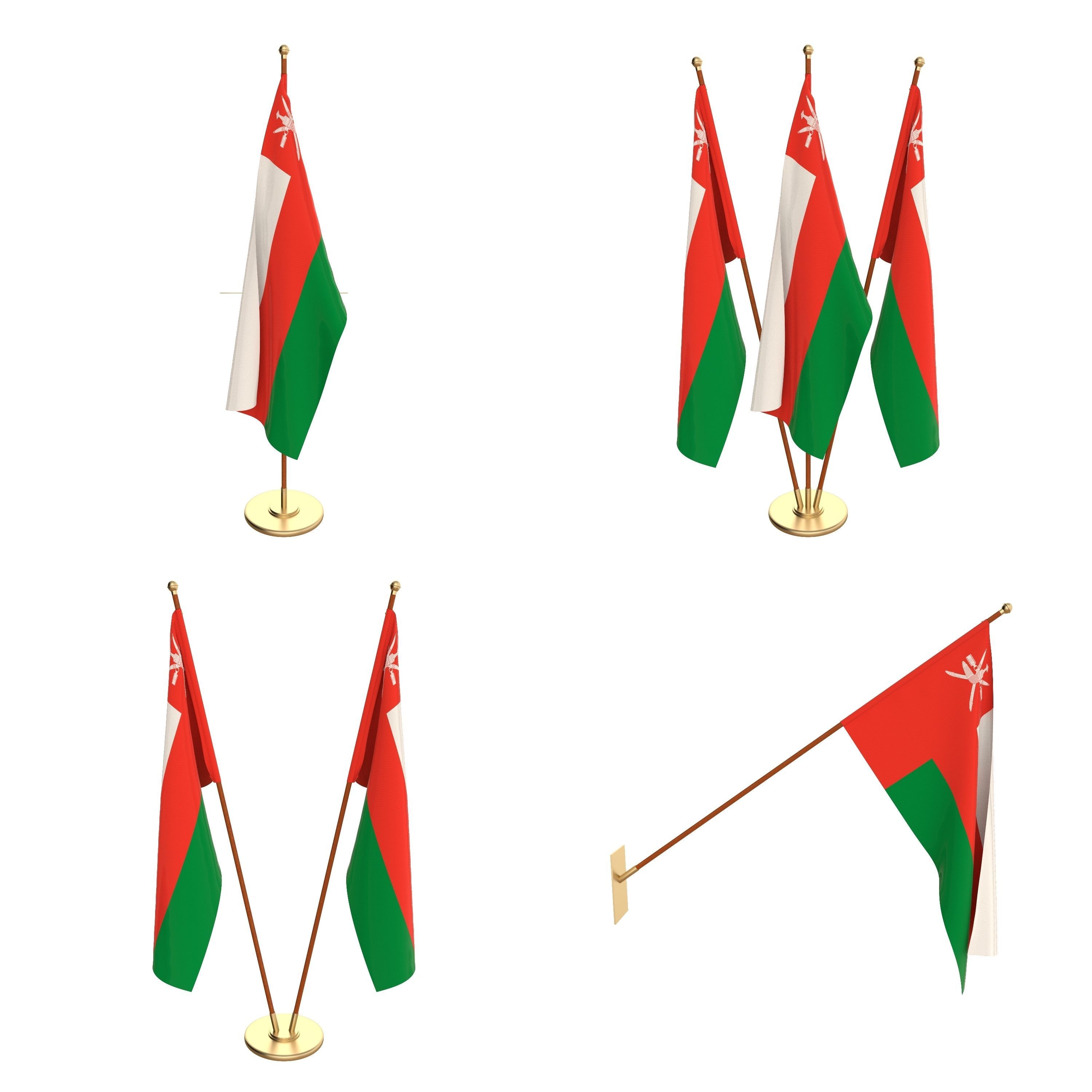All Asian Flag Packs 3D model_4