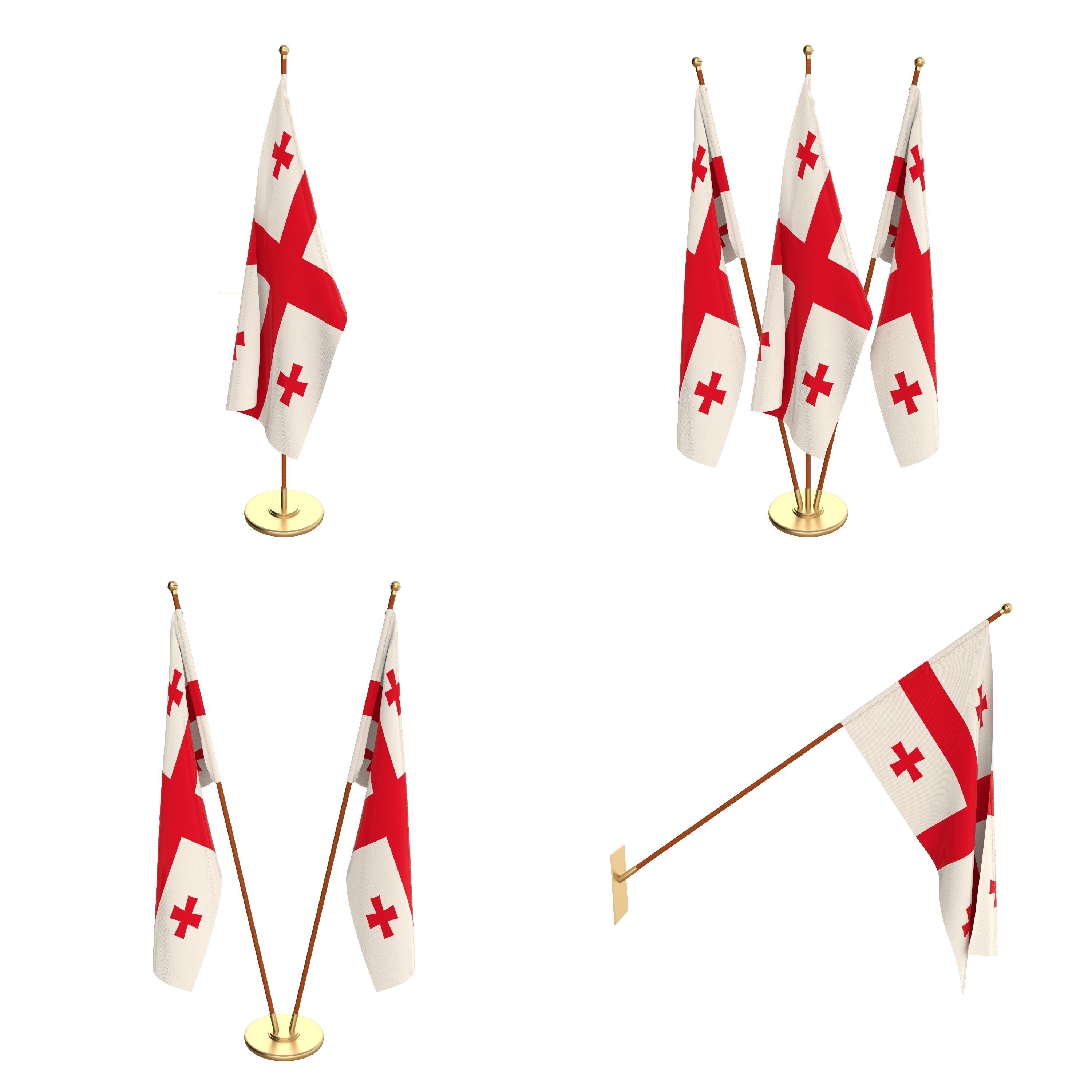 All Asian Flag Packs 3D model_12