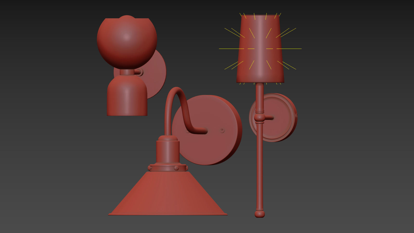 Greta Gooseneck and Sweetie Wall Sconce 3D model_2