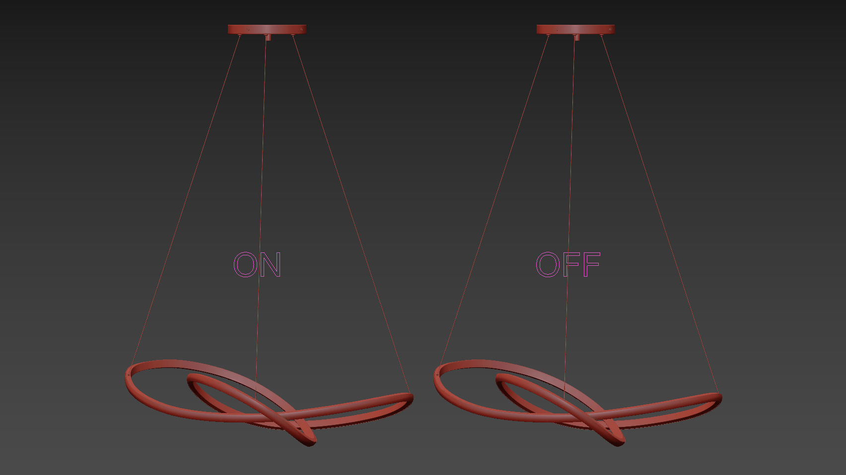 Ribbon LED Ceiling Pendant by Heals 3D model_2