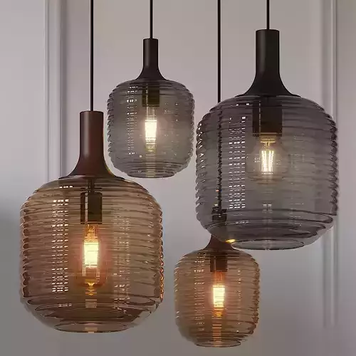 Honey Pendant by Heals Honey Olive and Smoke Glass