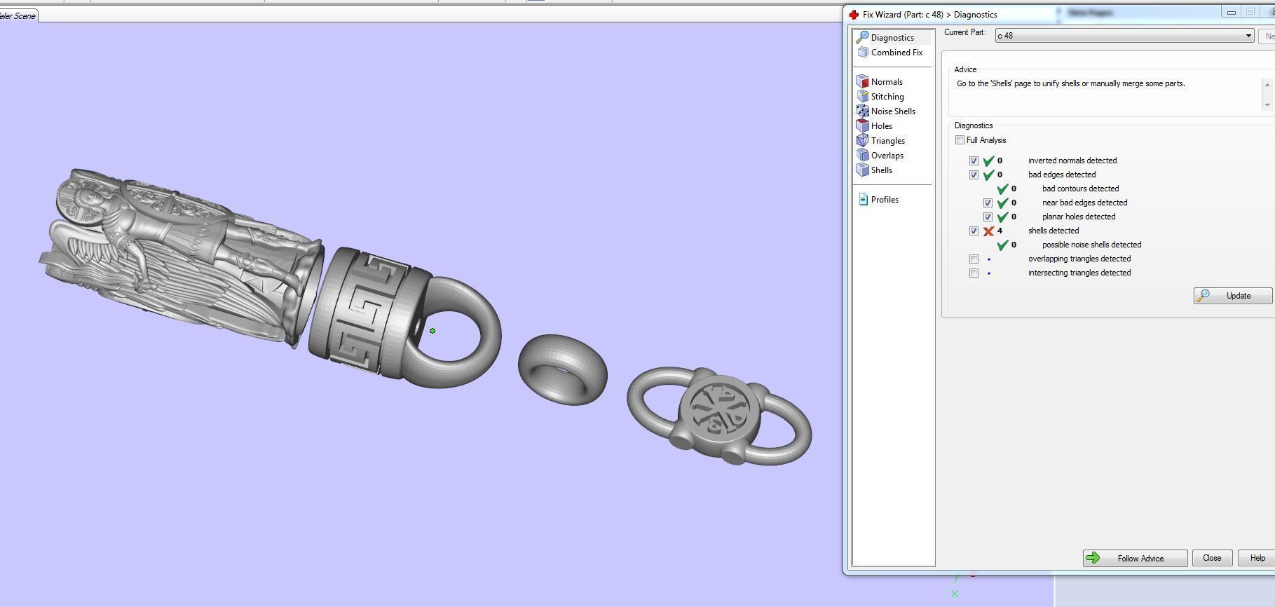  chain with angel C48 3D print model_3