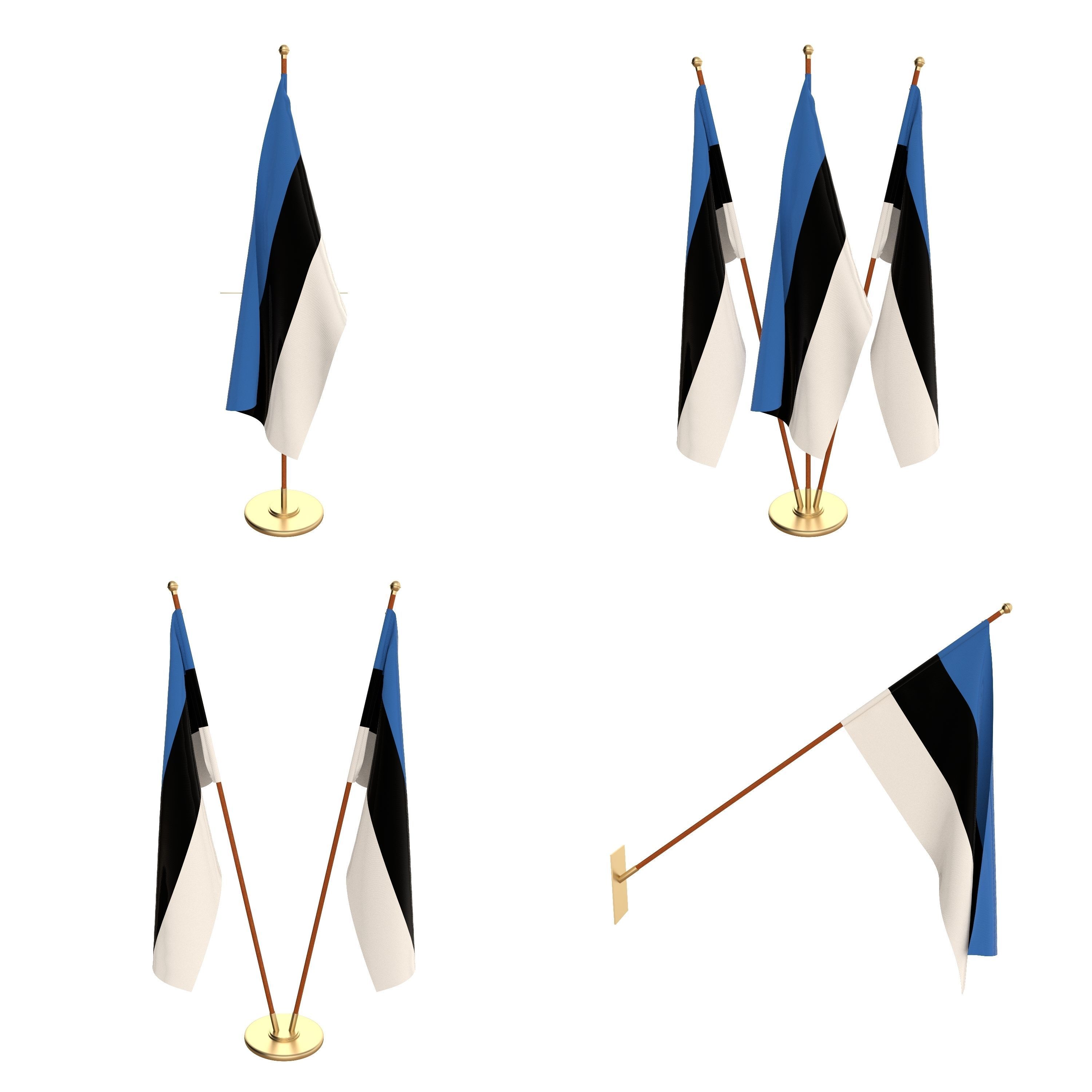 All European Flag Packs 3D model_45