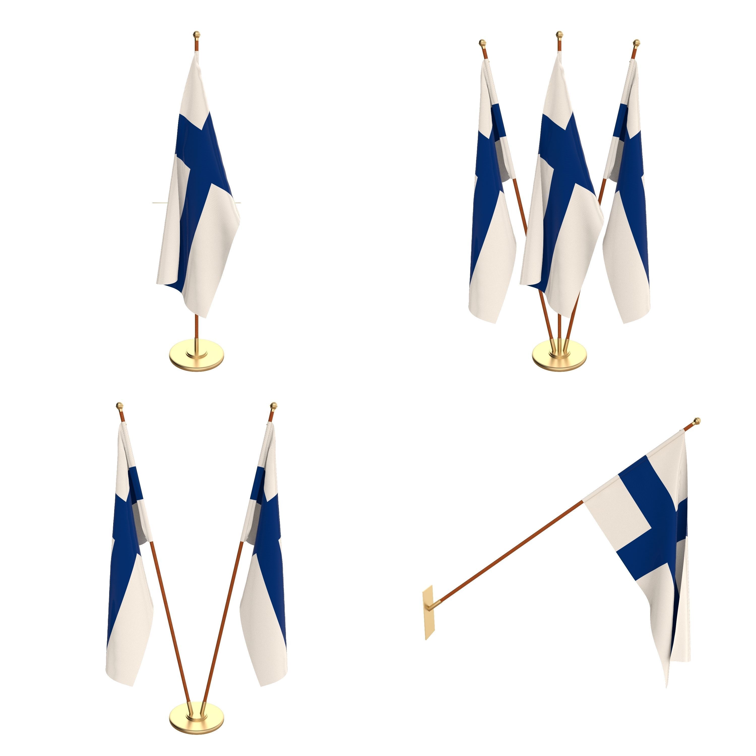 All European Flag Packs 3D model_28