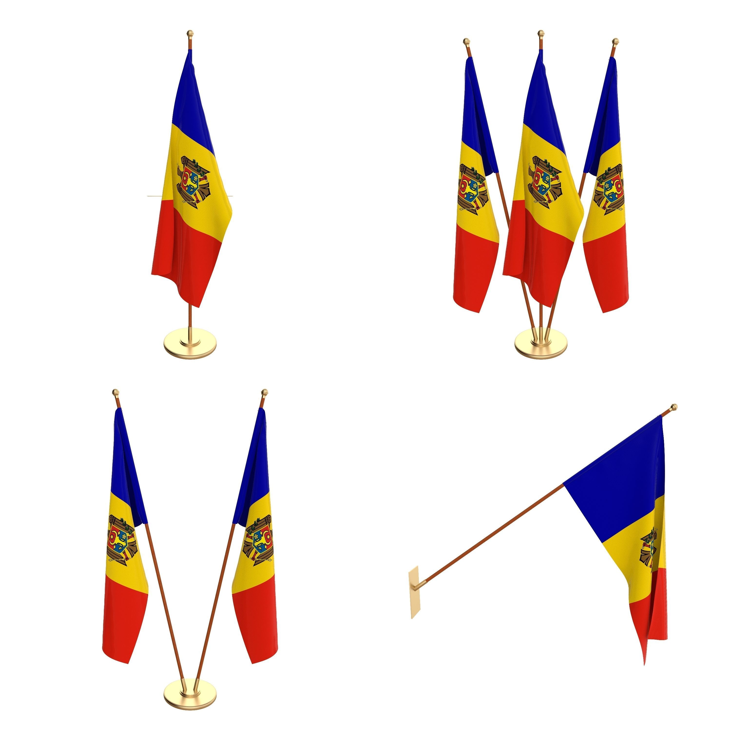 All European Flag Packs 3D model_13