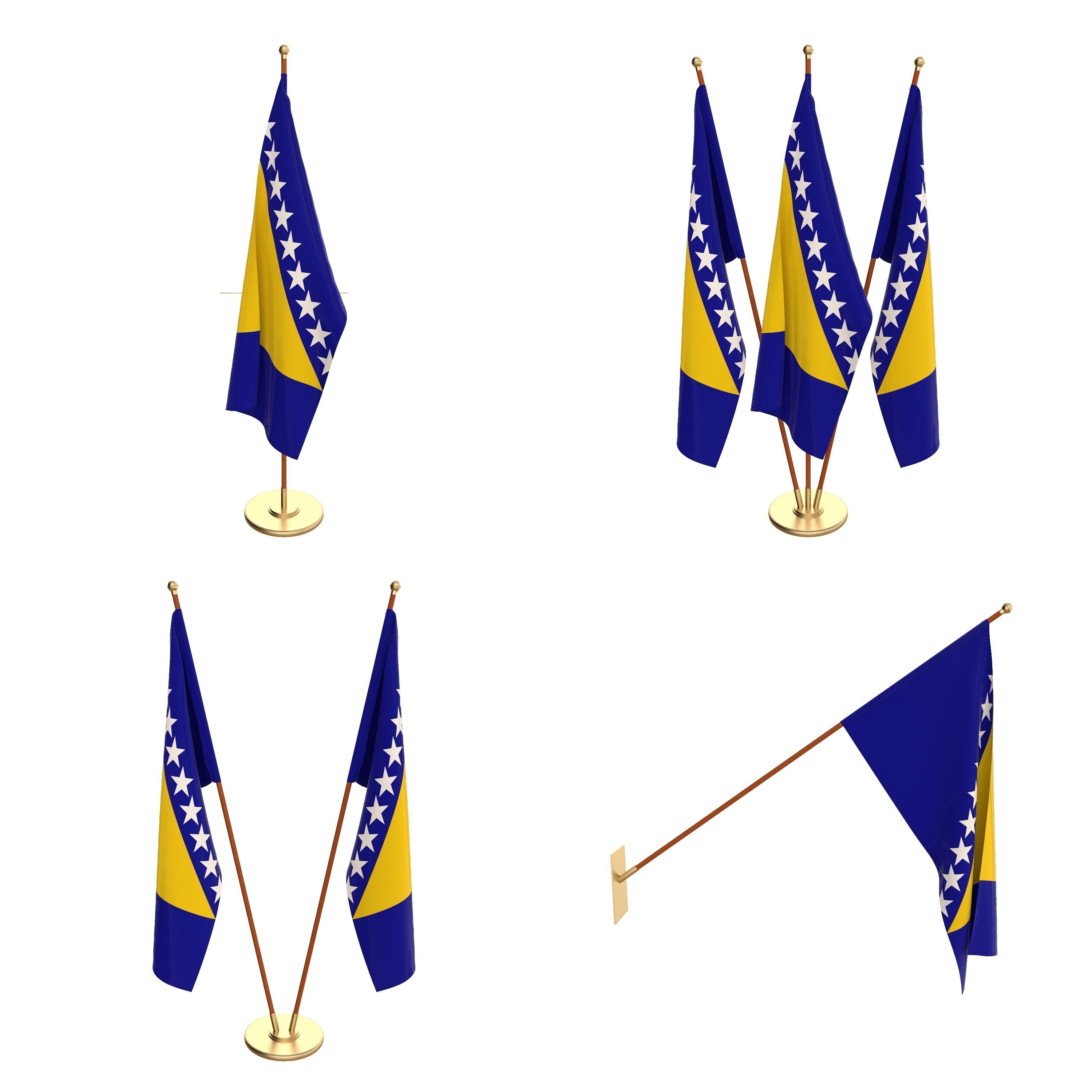 All European Flag Packs 3D model_3