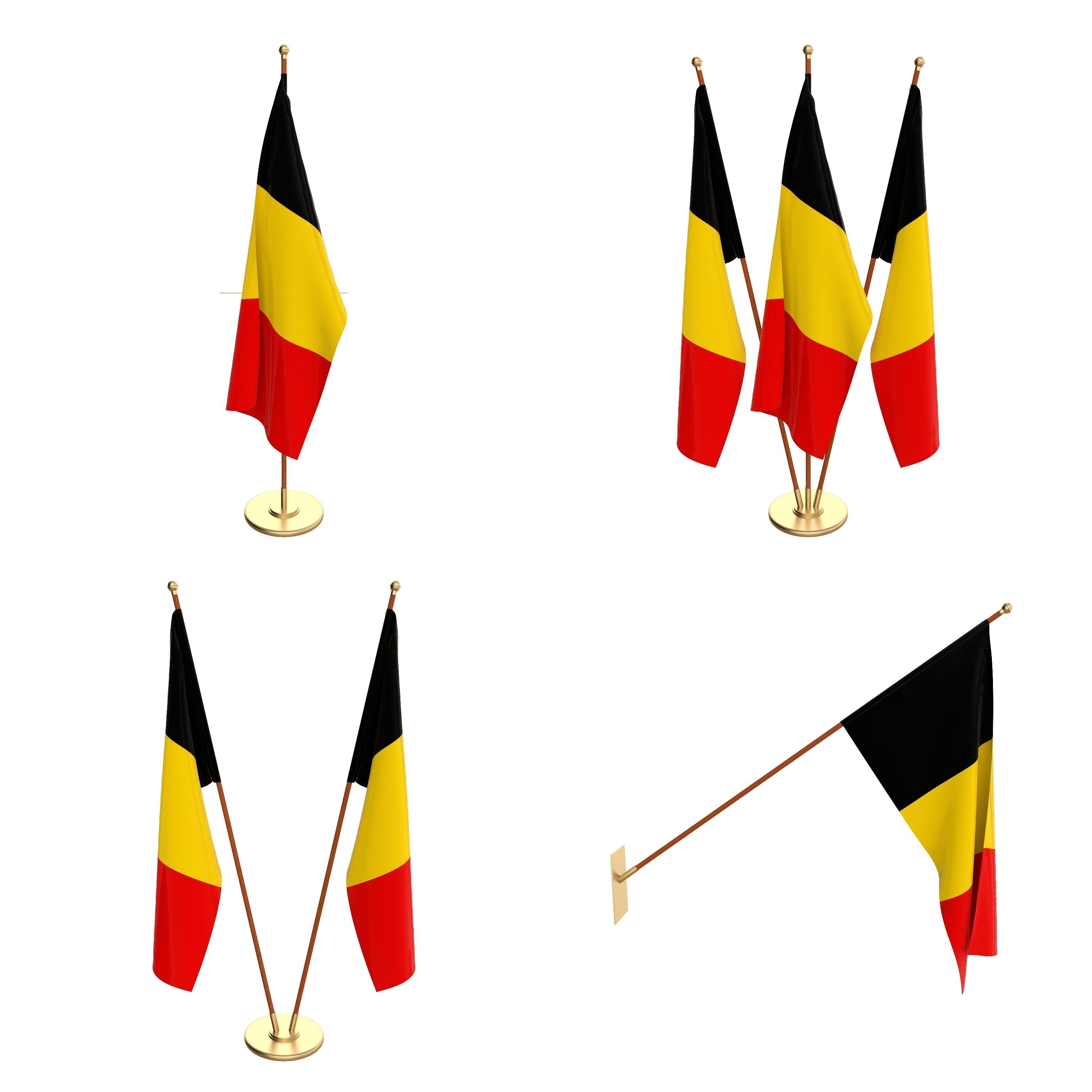 All European Flag Packs 3D model_19