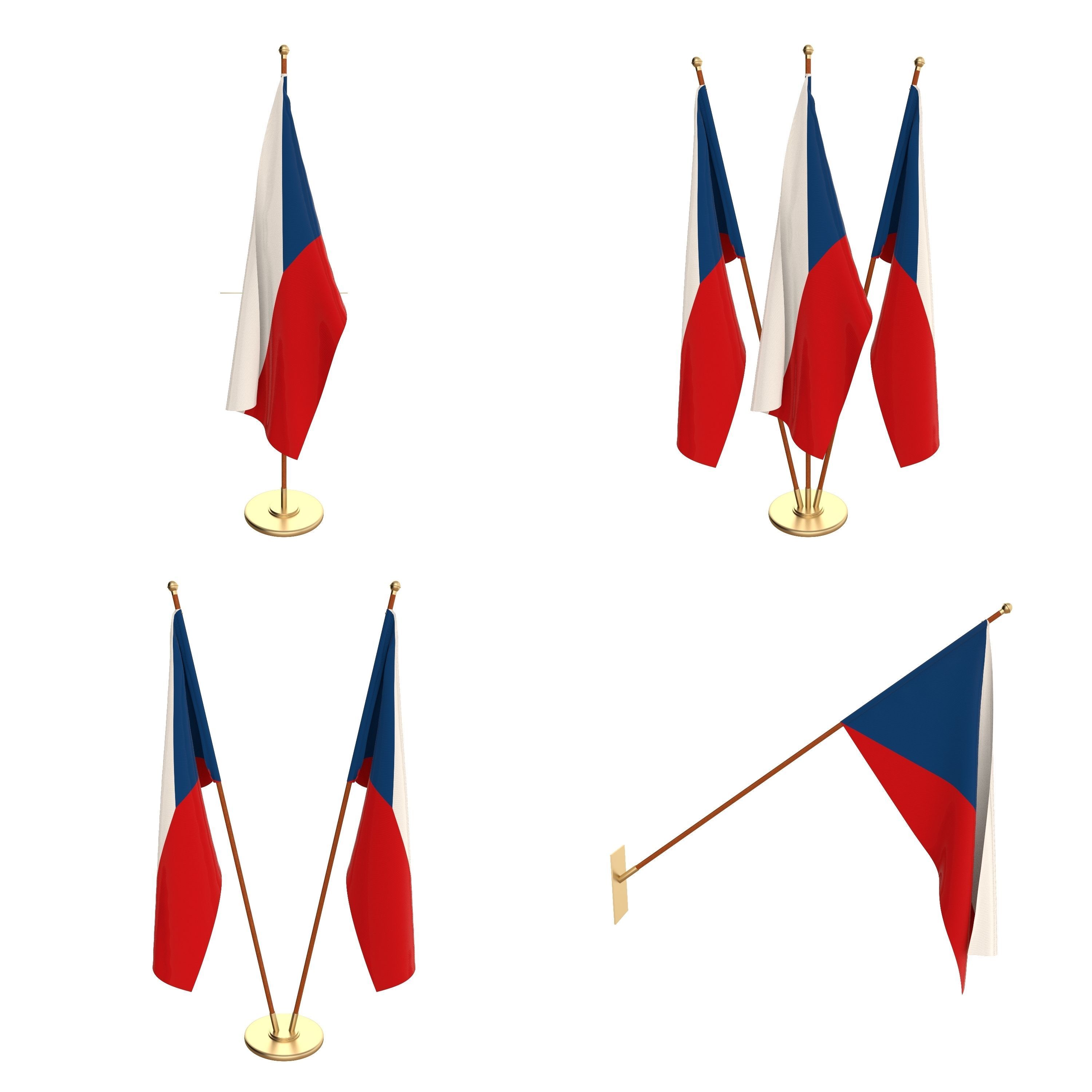 All European Flag Packs 3D model_11
