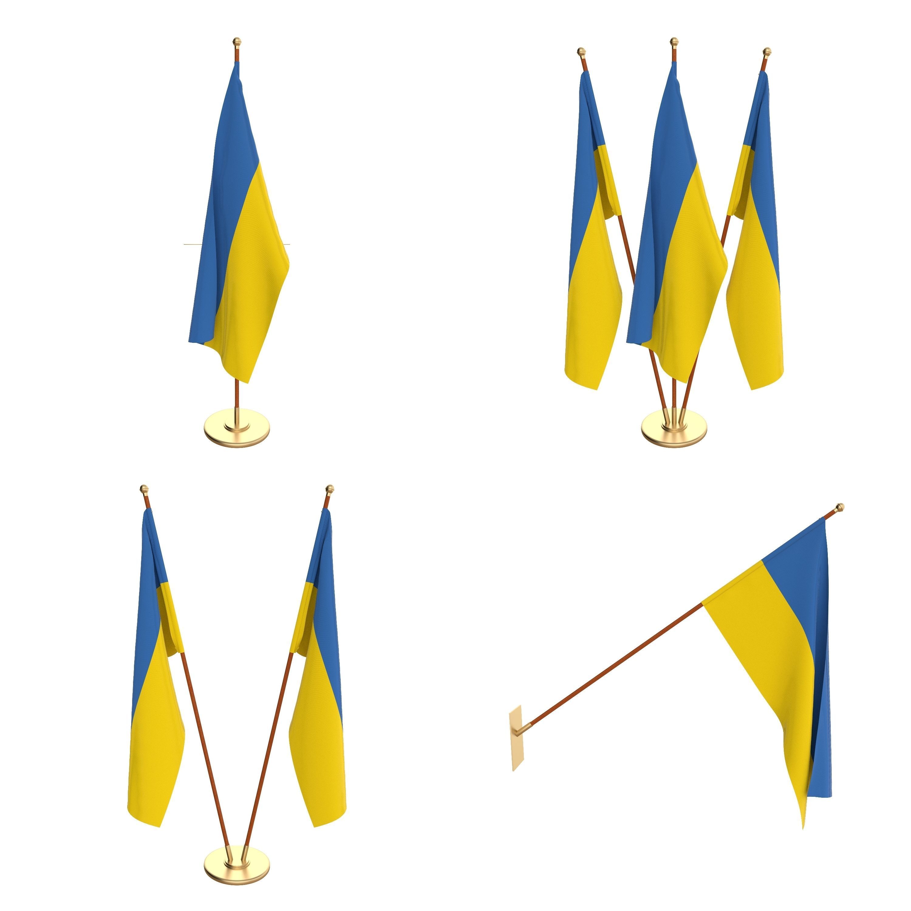 All European Flag Packs 3D model_14