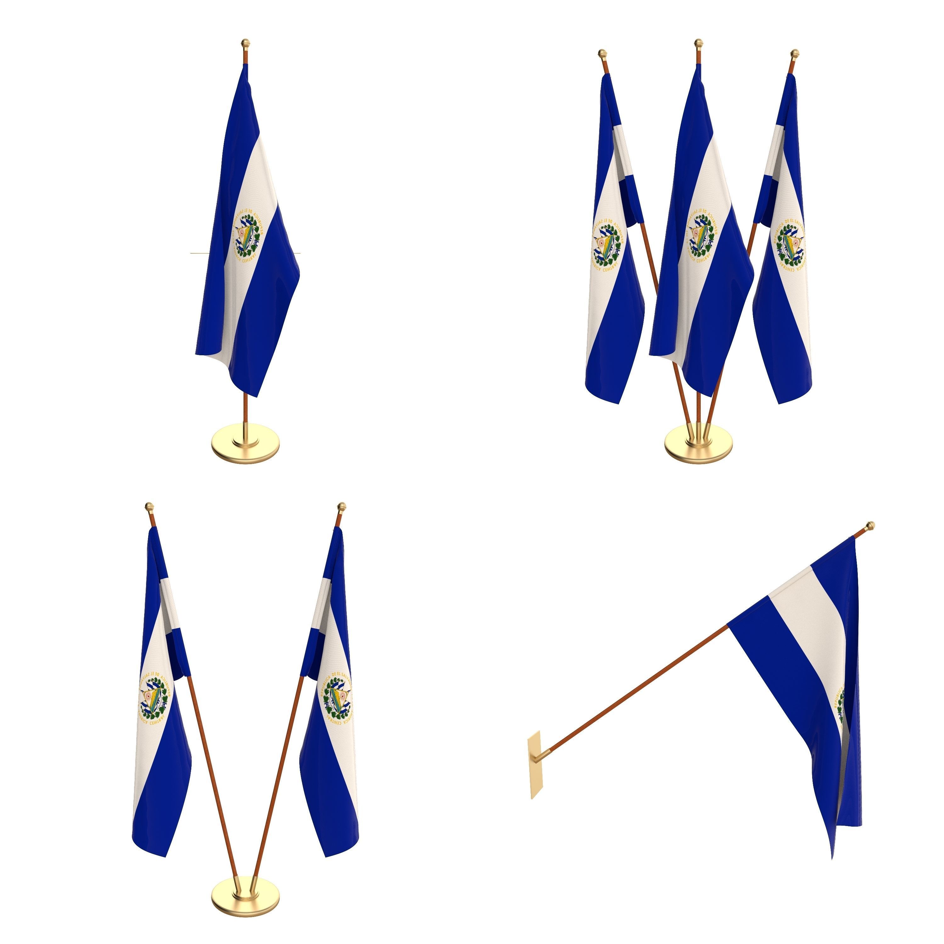 All North American Flag Packs 3D model_19