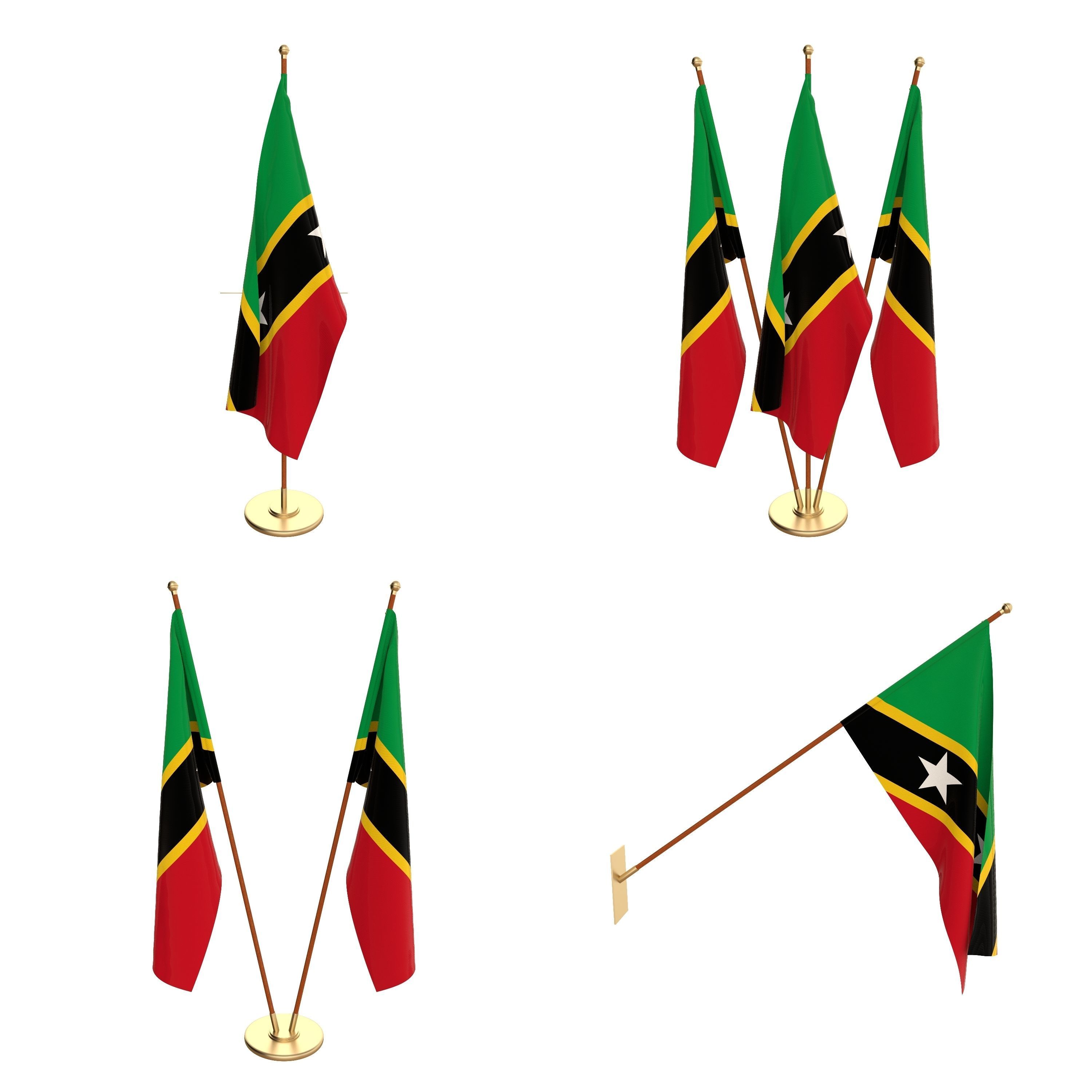 All North American Flag Packs 3D model_22
