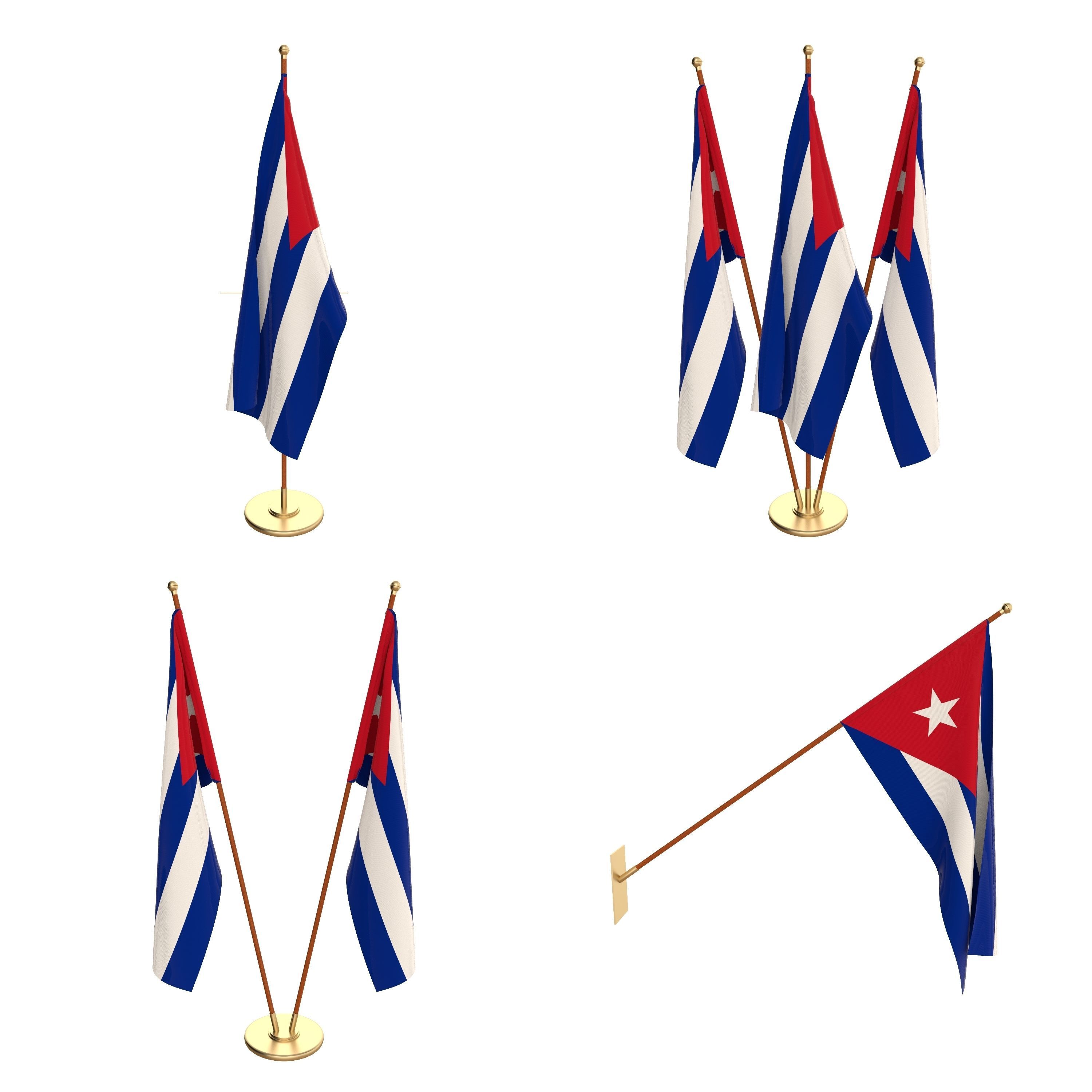 All North American Flag Packs 3D model_11